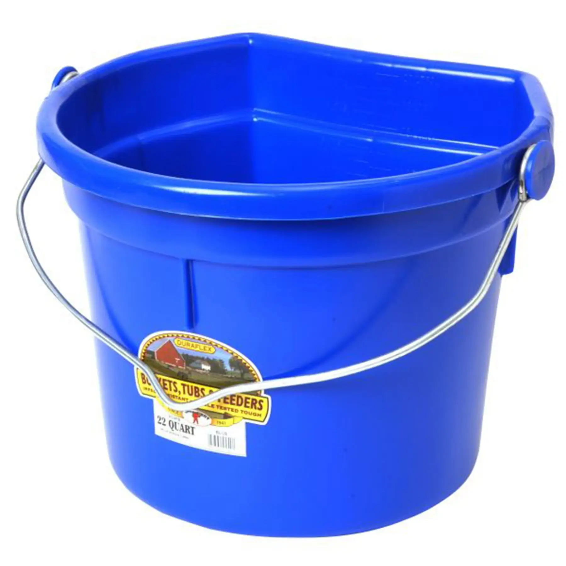 Animal Bucket Little Giant 22 Quart Flat Plastic Animals Feed Bucket with Knob Bail ...
