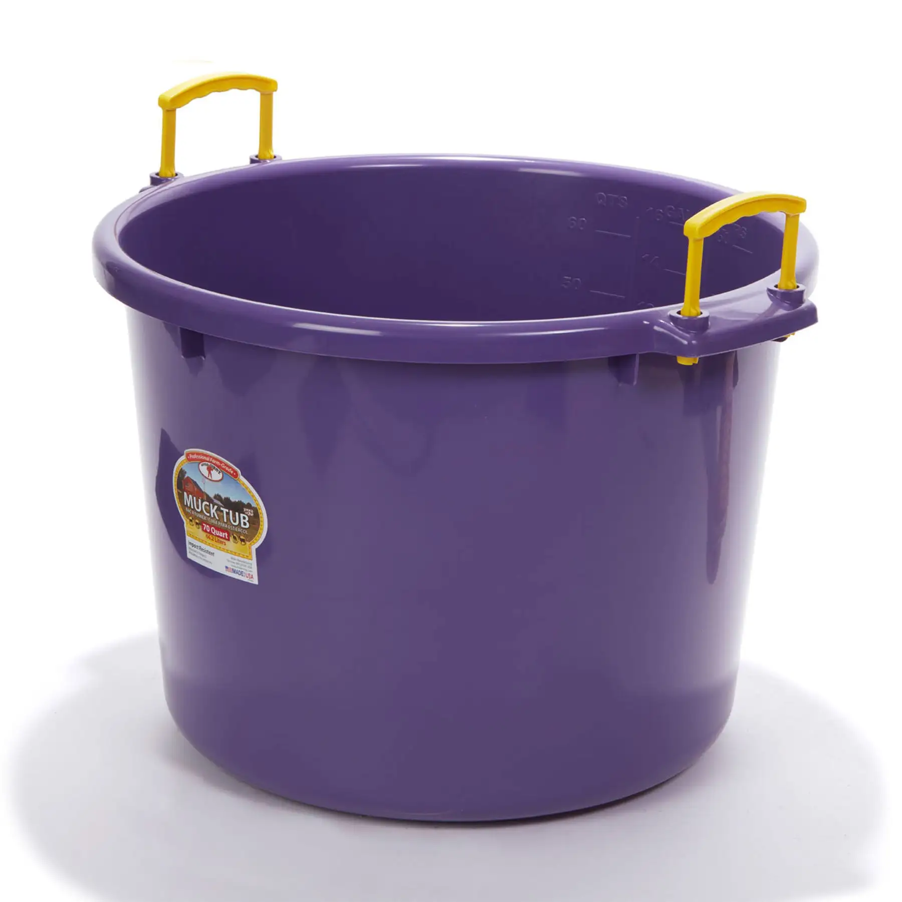 Little Giant 70 Quart Durable and Versatile Utility Muck Tub w/Handles, Purple