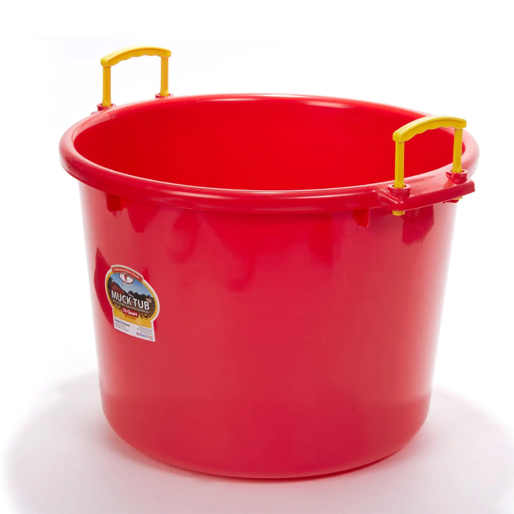 Little Giant 70 Quart Durable and Versatile Utility Muck Tub w/Handles, Red