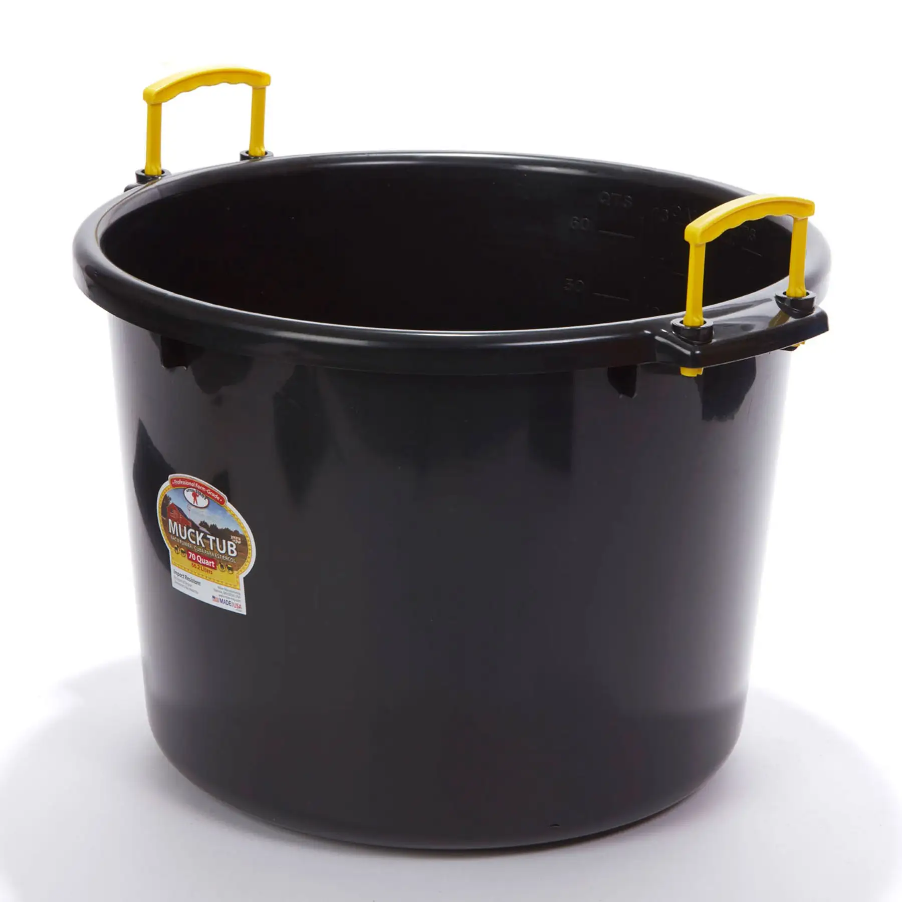 Little Giant 70 Quart Durable and Versatile Utility Muck Tub w/Handles, Black