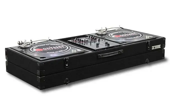 Odyssey Universal 10" Format DJ Mixer & 2 Battle Position Turntable Coffin Case