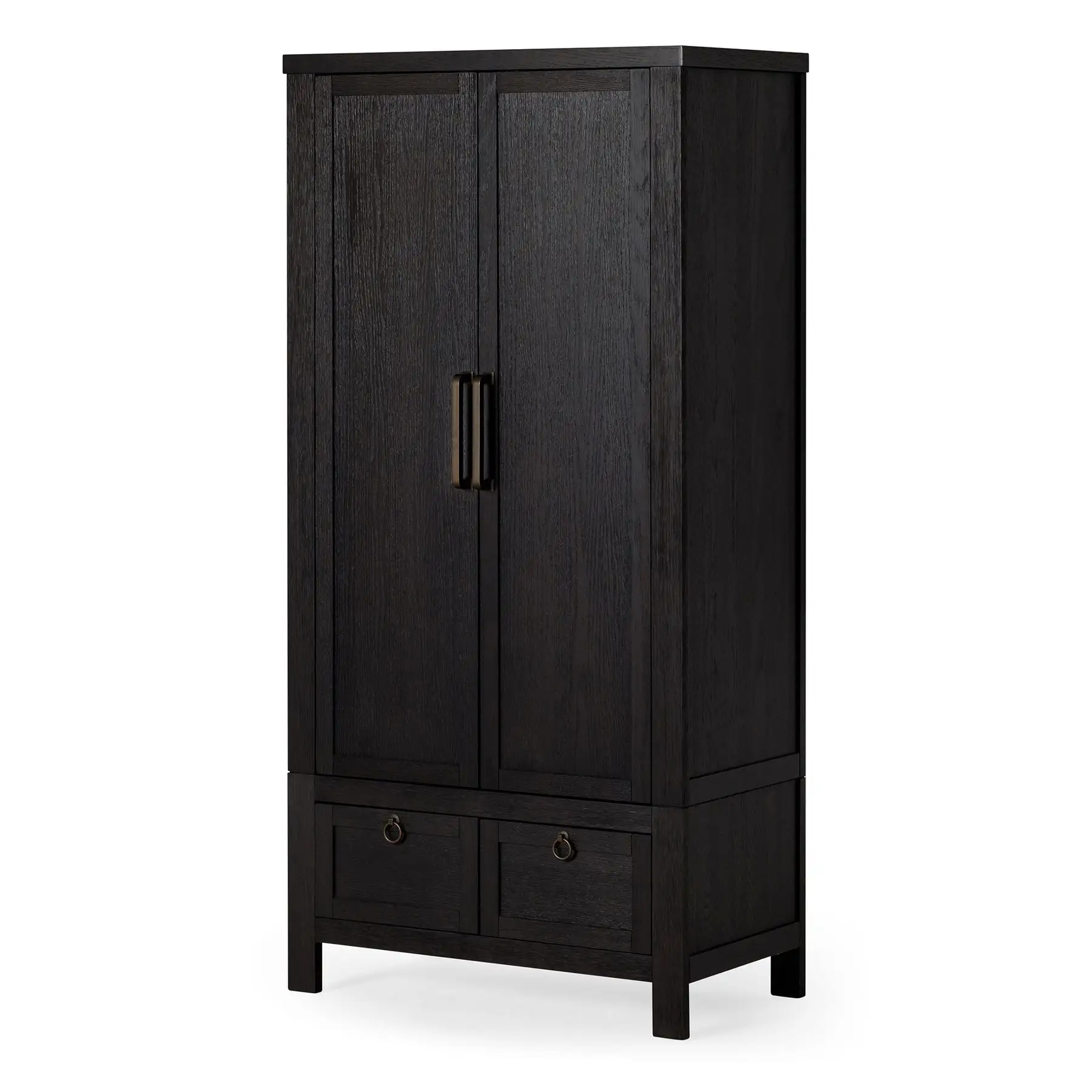 Maven Lane Vaughn Rustic Wooden Cabinet in Weathered Black Finish