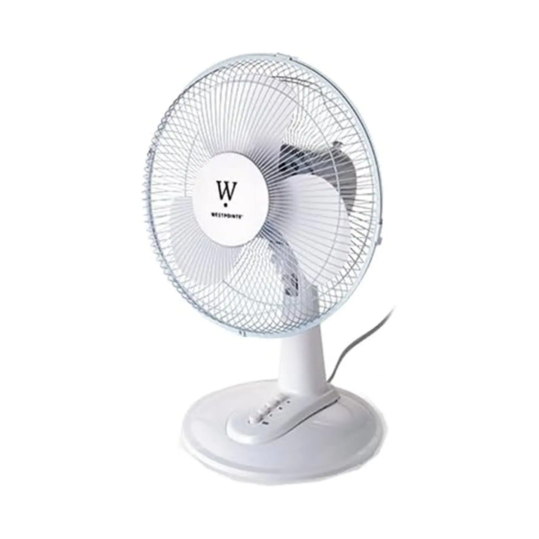 HomePointe Westpointe 12 Inch Table Fan w/ 3 Speed Settings for Home and Office