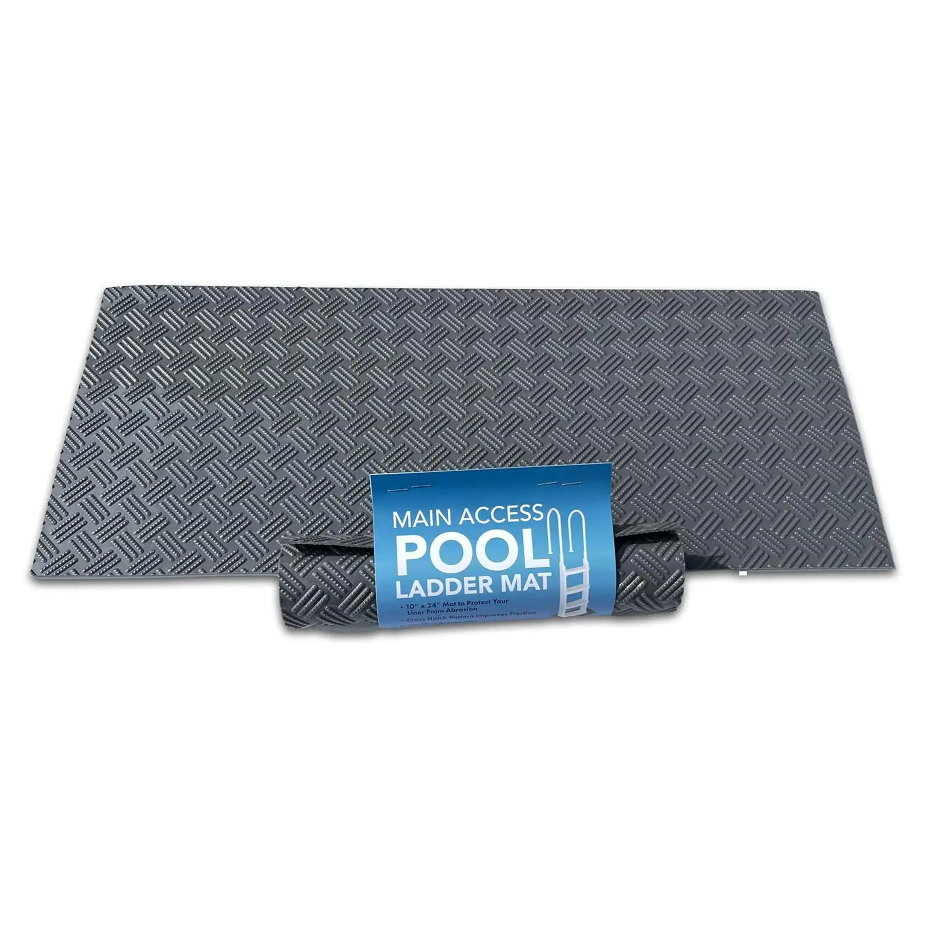 Main Access Large 10 x 24 Inch Pool Step Ladder Guard Mat, Accessory Only, Gray