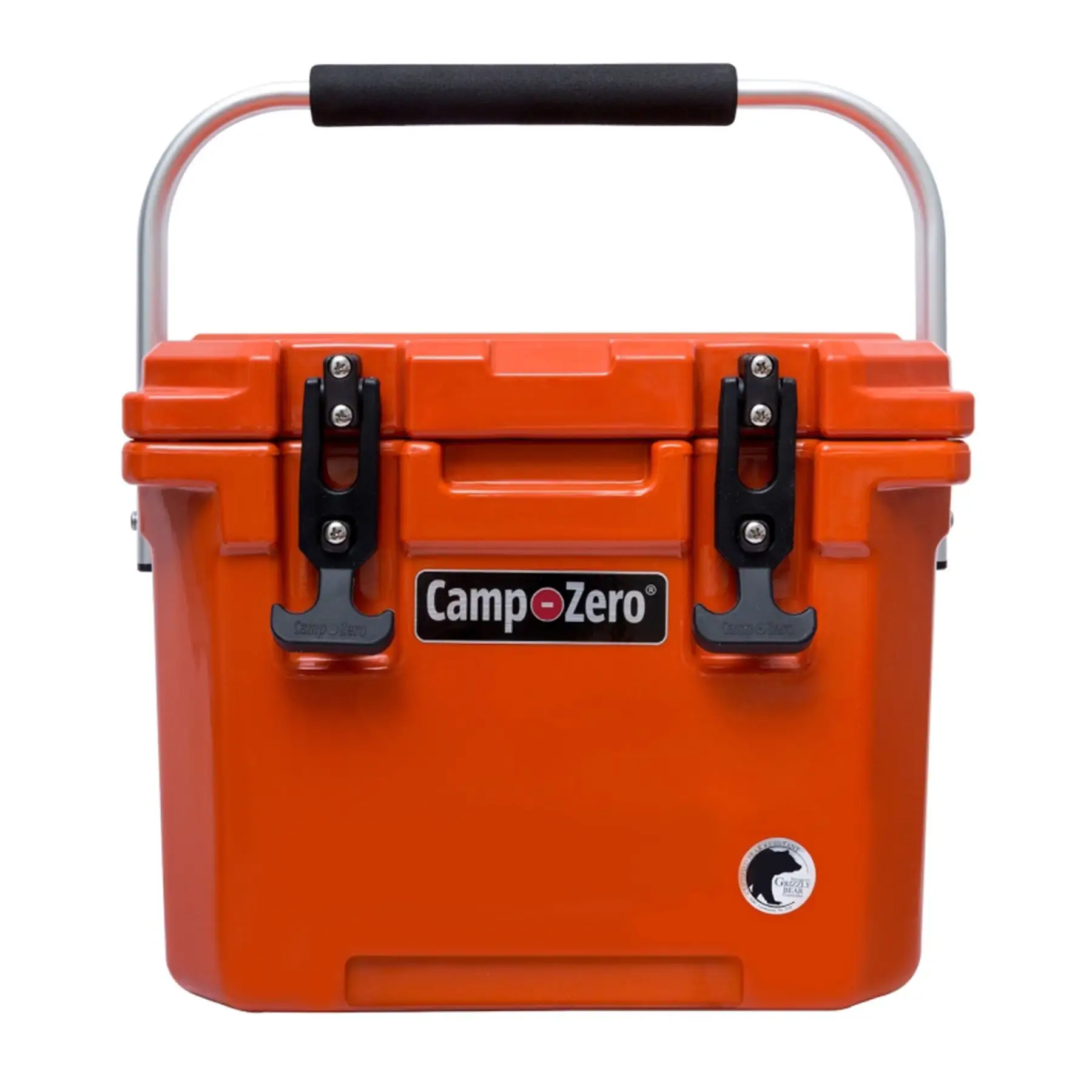 CAMP-ZERO 10 Liter 10.6 Quart Lidded Cooler with 2 Molded In Cup Holders, Orange