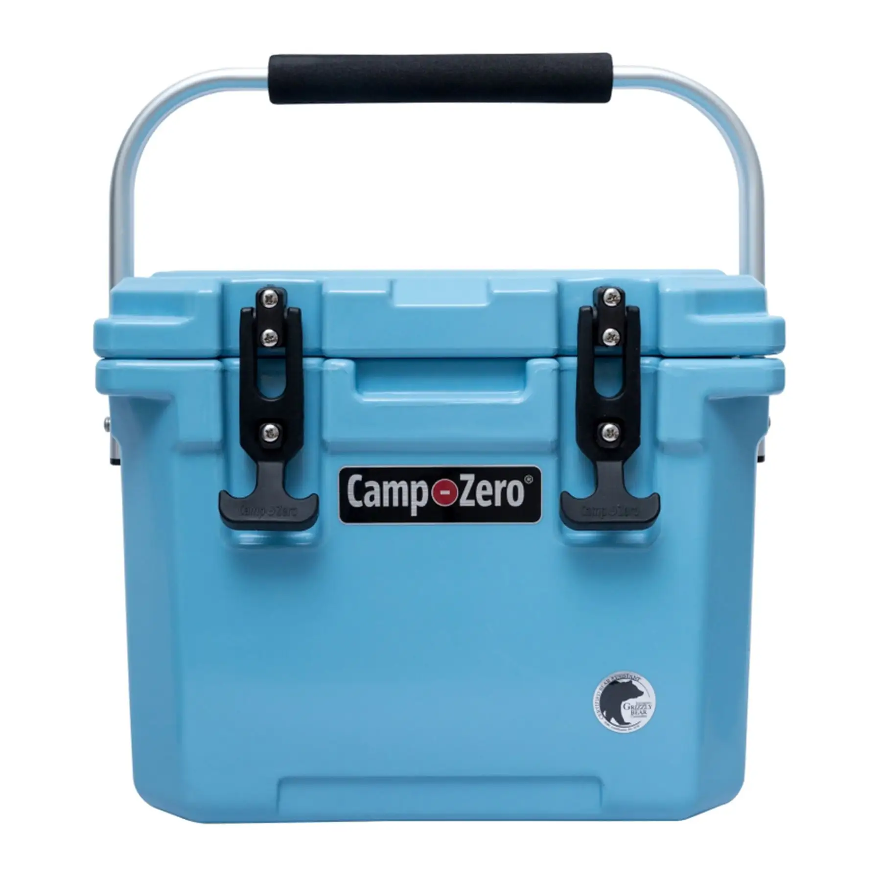 CAMP-ZERO 10 Liter 10.6 Quart Lidded Cooler with 2 Molded In Cup Holders, Sky