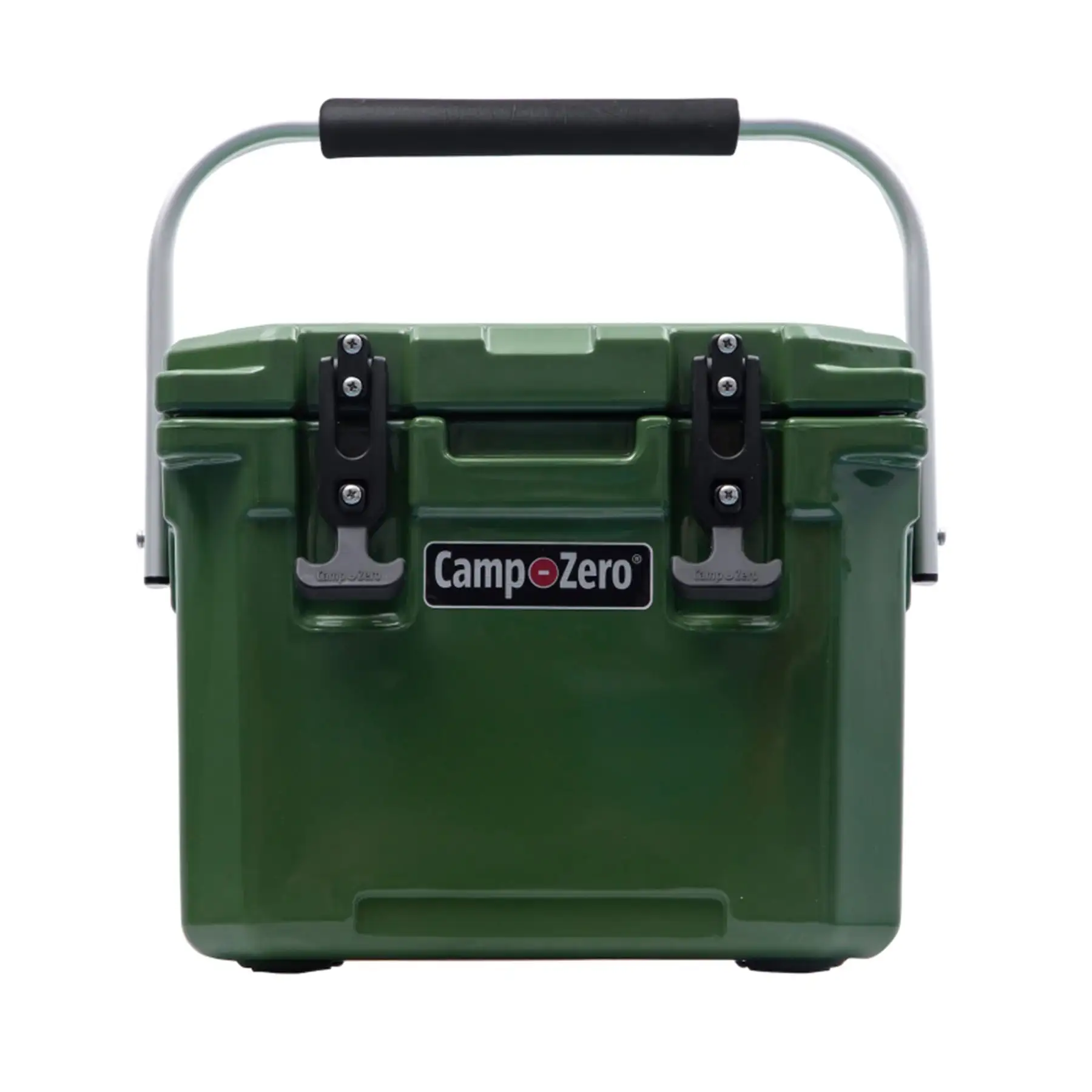 CAMP-ZERO 10 Liter 10.6 Quart Lidded Cooler with 2 Molded In Cup Holders, Green