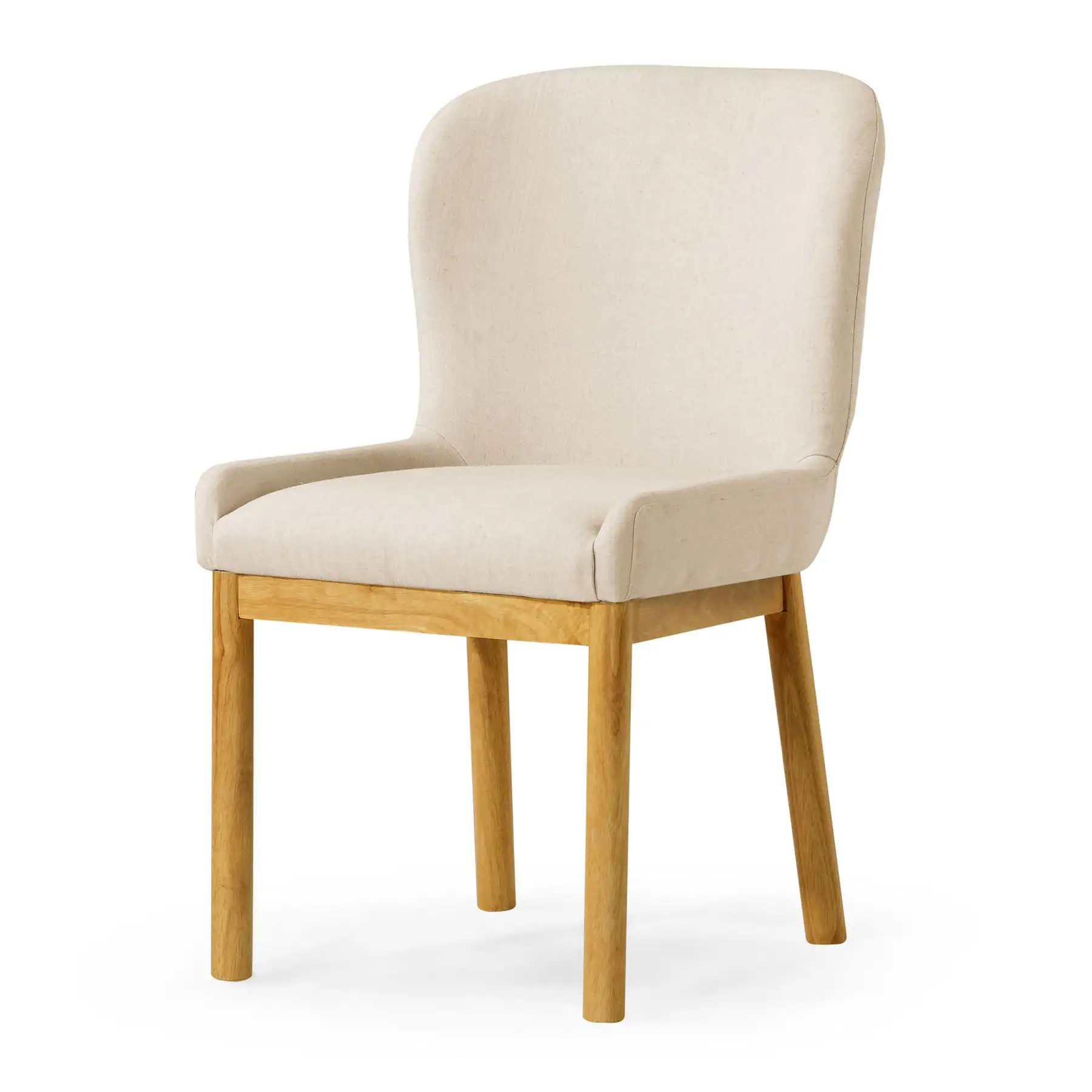 Maven Lane Gia Contemporary Dining Chair, Refined Natural Finish w/ Slate Fabric