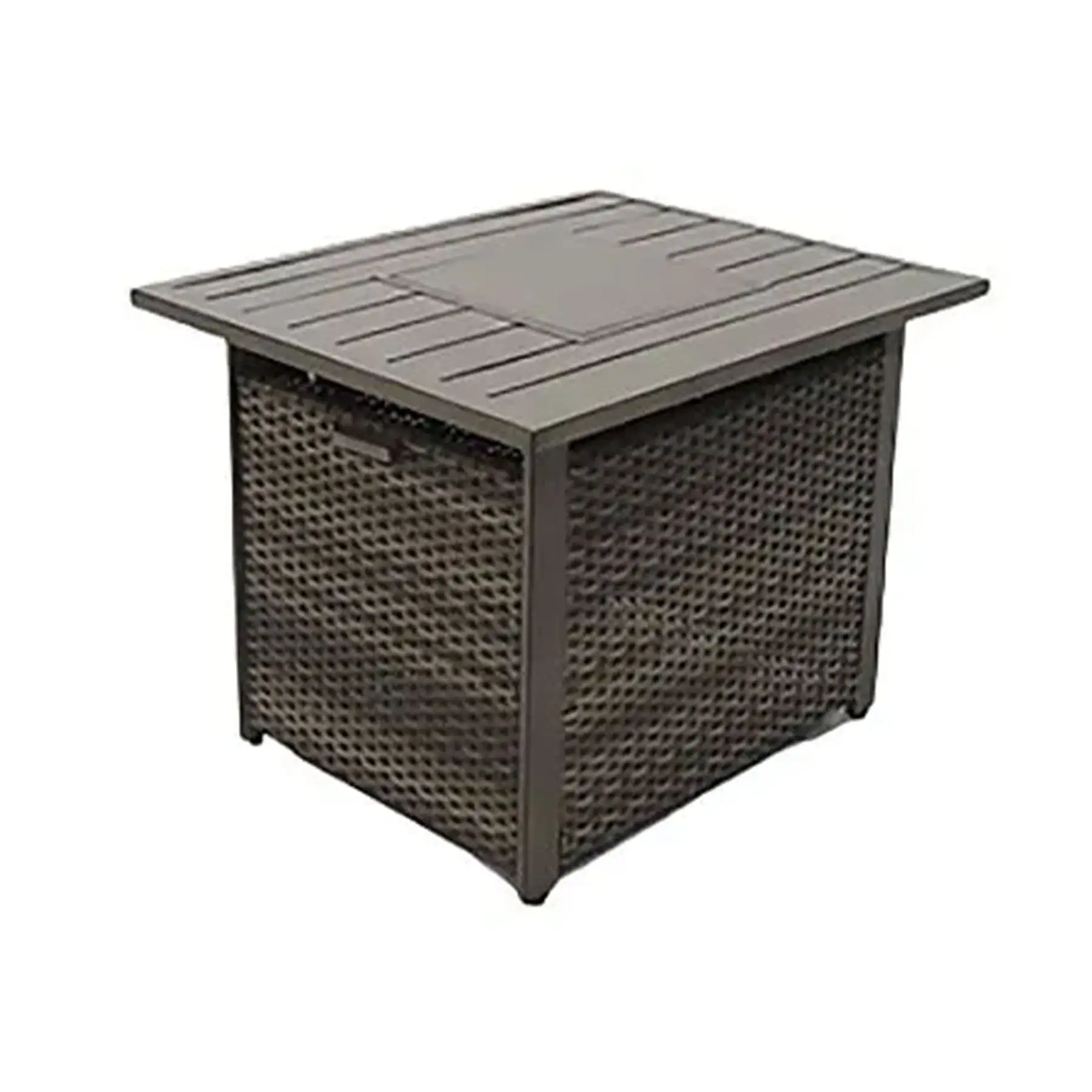 Four Seasons Courtyard 27 x 34 In Catania Slat Top Outdoor Gas Fire Pit Table