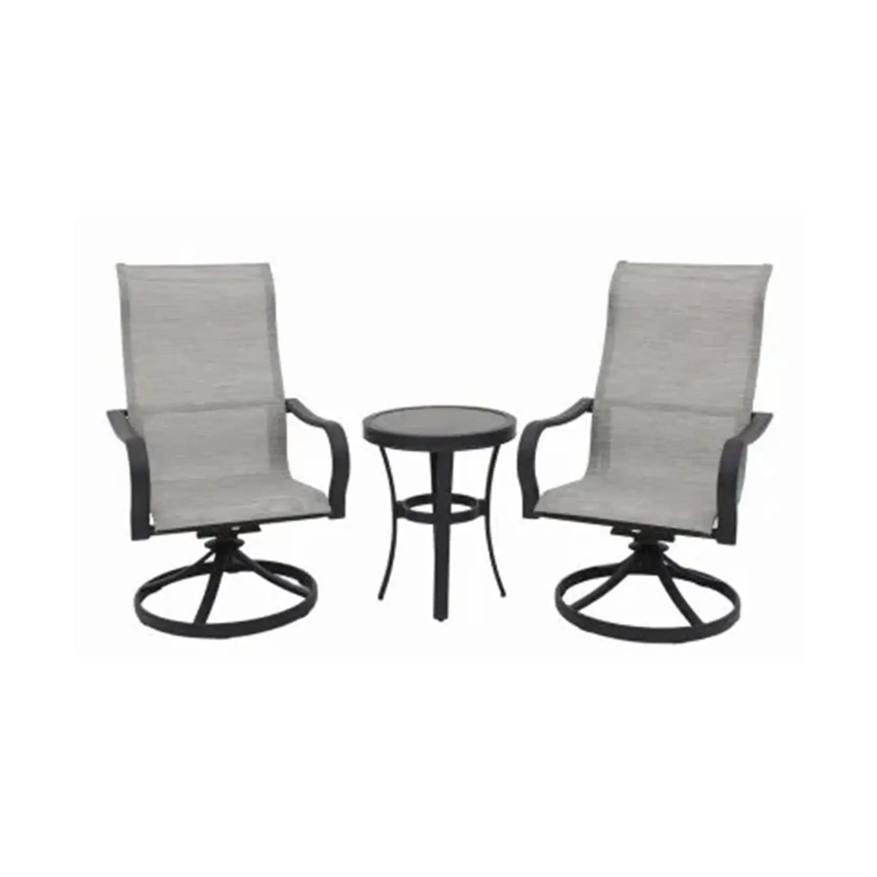 Four Seasons Courtyard Palermo 3 Piece Aluminum Bistro Set with Swivel Rockers