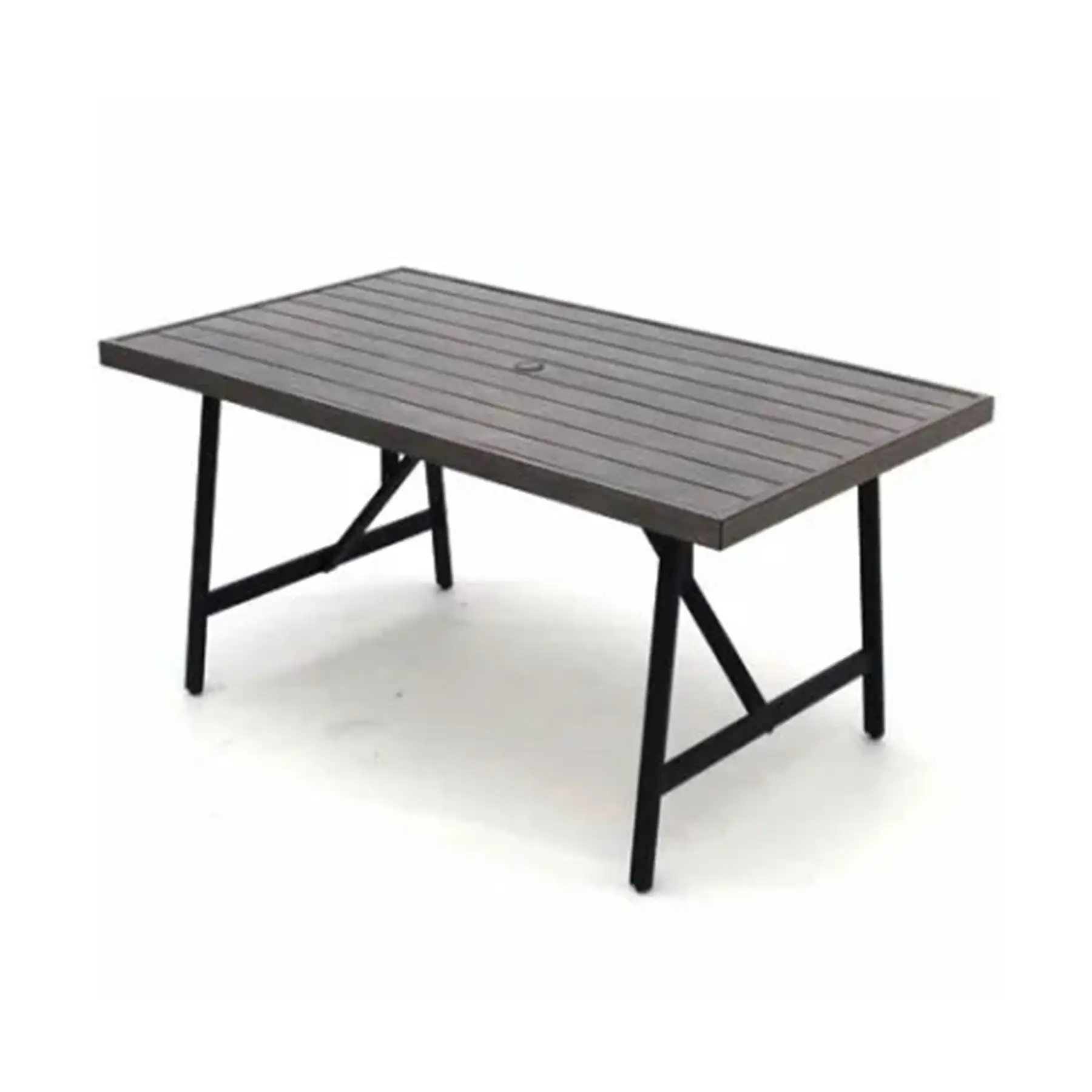 Four Seasons Courtyard Norwalk Slat Top Aluminum All Weather Patio Dining Table