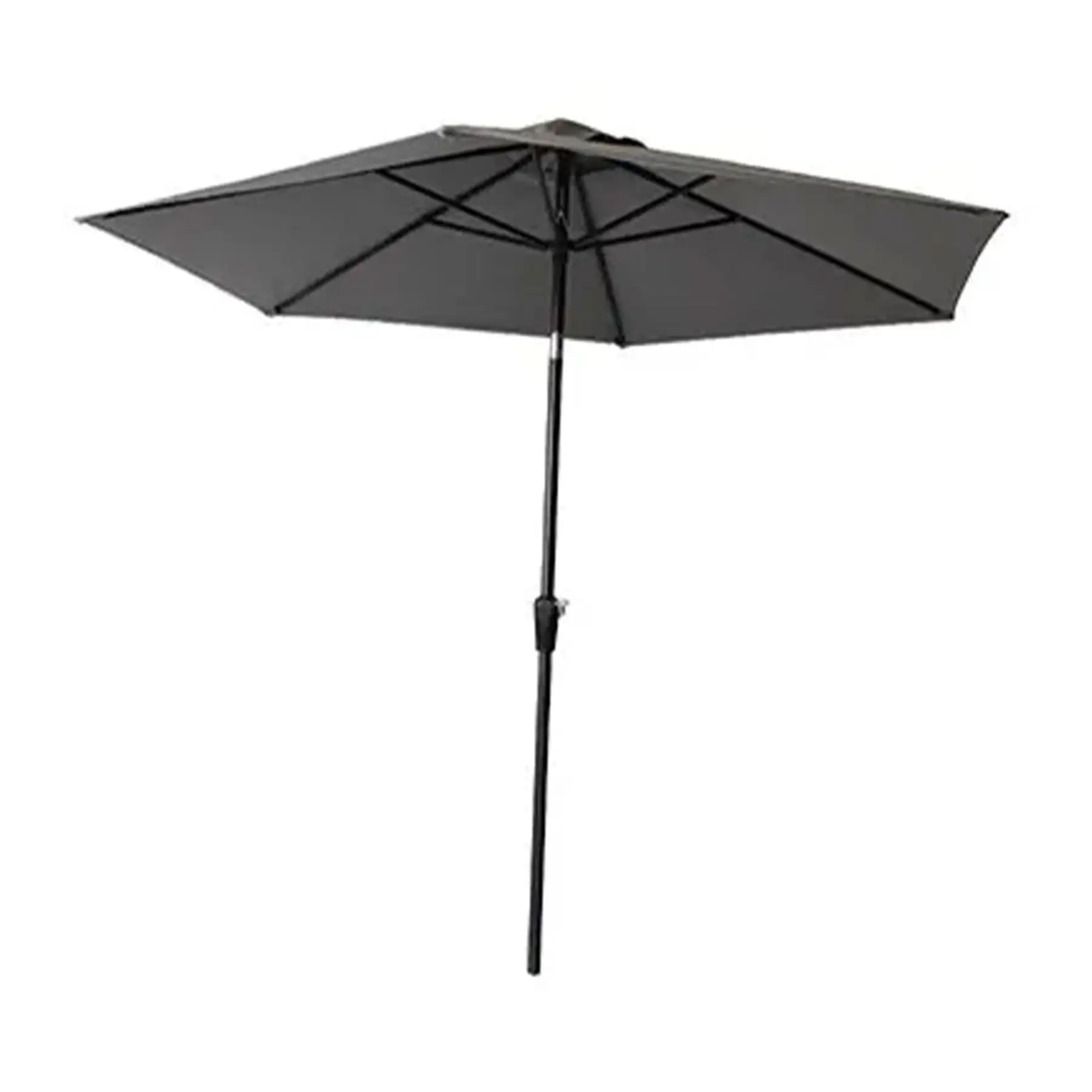 Four Seasons Courtyard 9' Round Sling Fabric Campton Hills Market Umbrella, Gray