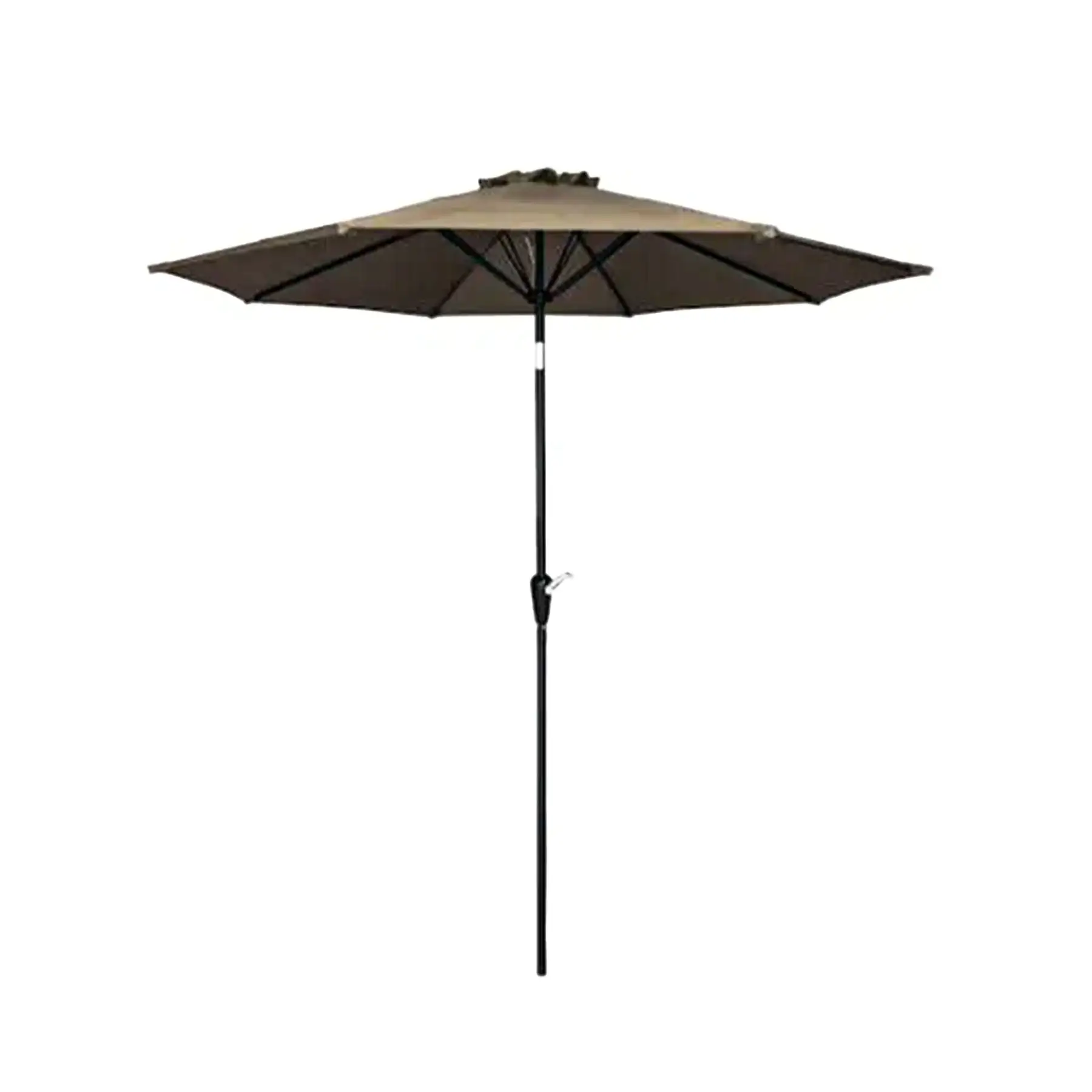 Four Seasons Courtyard 9 Foot Round Olefin Fabric Belmont Market Umbrella, Taupe