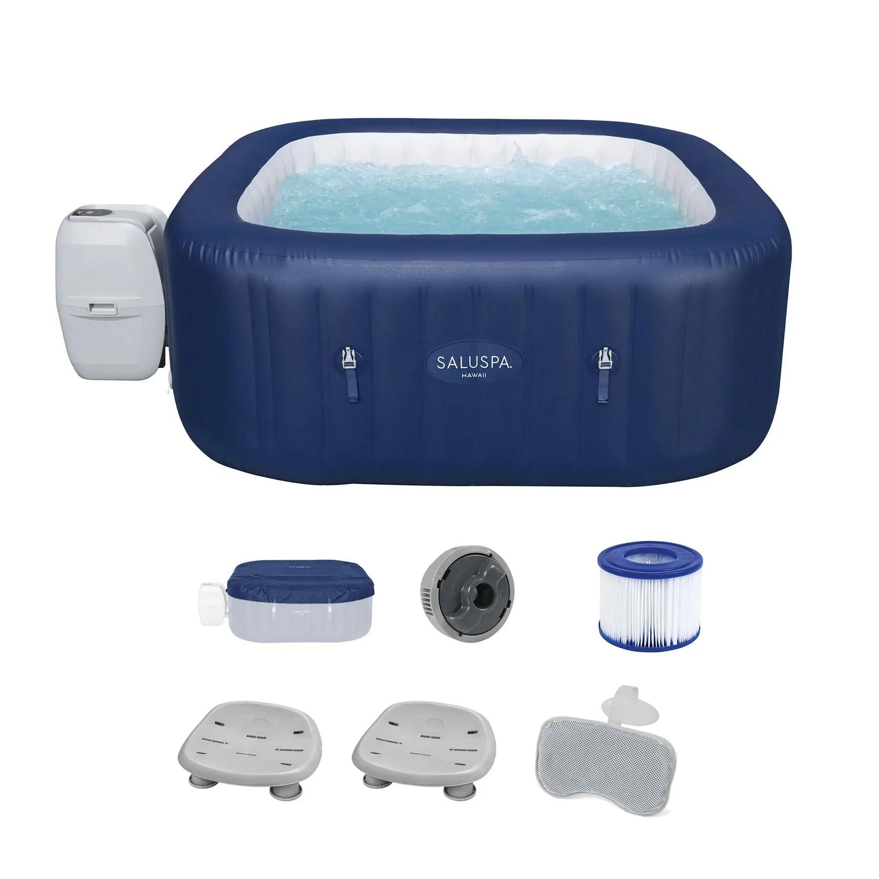 Bestway SaluSpa Hawaii AirJet Hot Tub w/2 Bestway SaluSpa Seat & Headrest Pillow