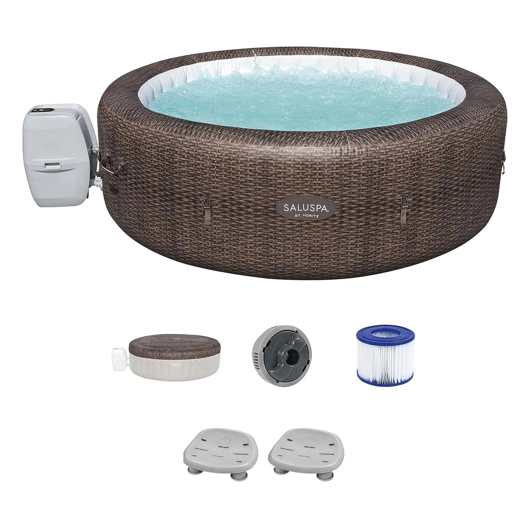 Bestway SaluSpa St Moritz Hot Tub + Bestway SaluSpa Underwater Non Slip Pool