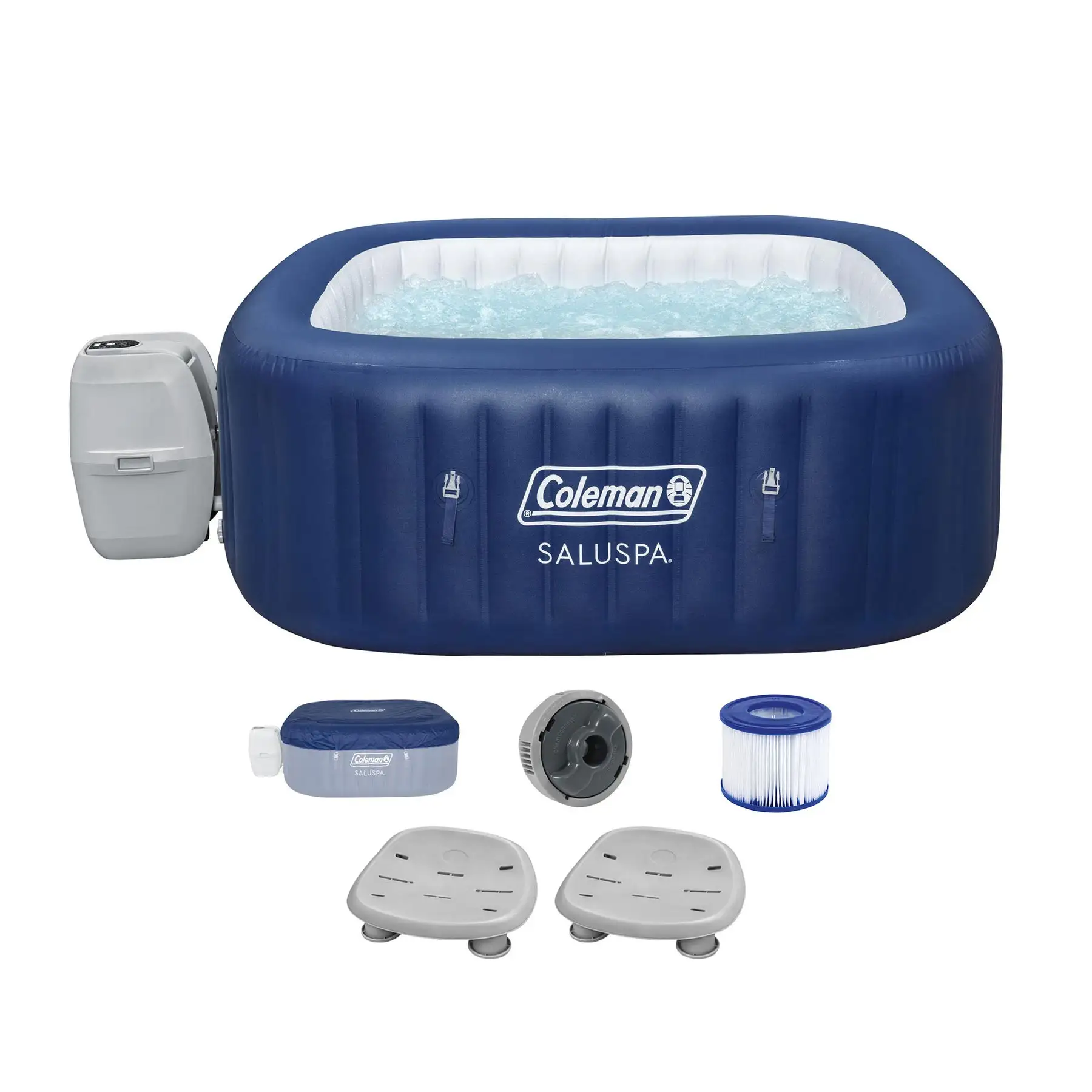 Bestway Coleman Hot Tub + Bestway SaluSpa Non Slip Spa Seat with Adjustable Legs