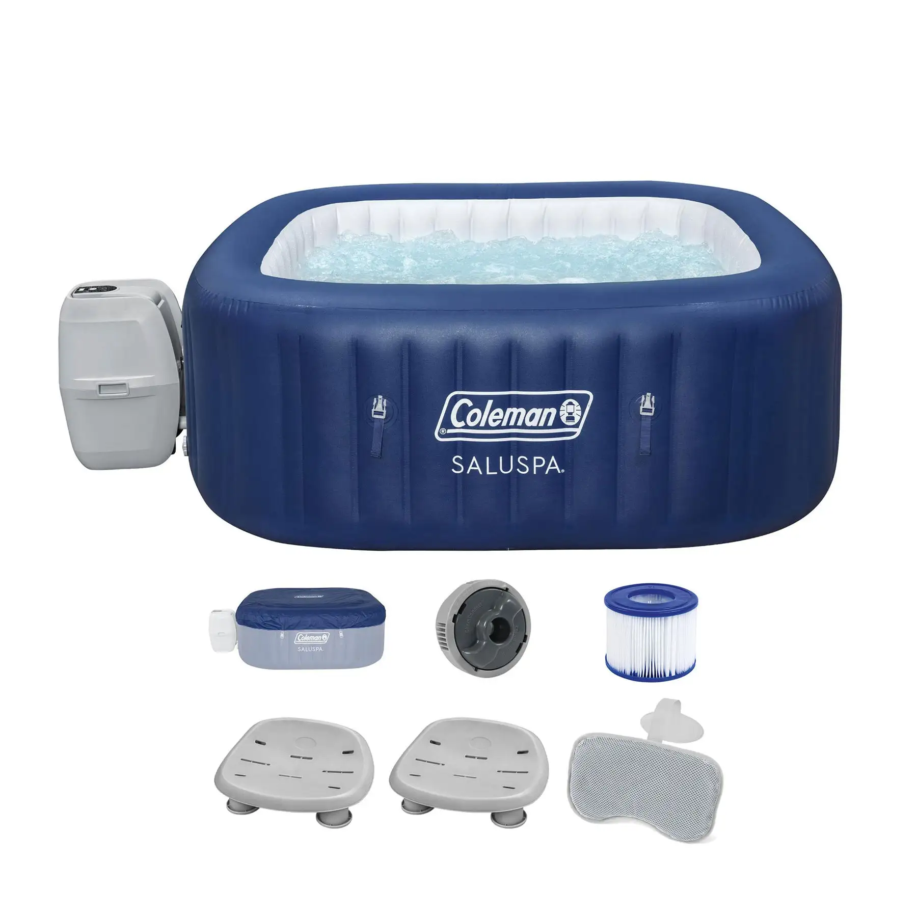 Bestway Coleman Hot Tub + 2 Bestway SaluSpa Spa Seats + Bestway SaluSpa Pillow