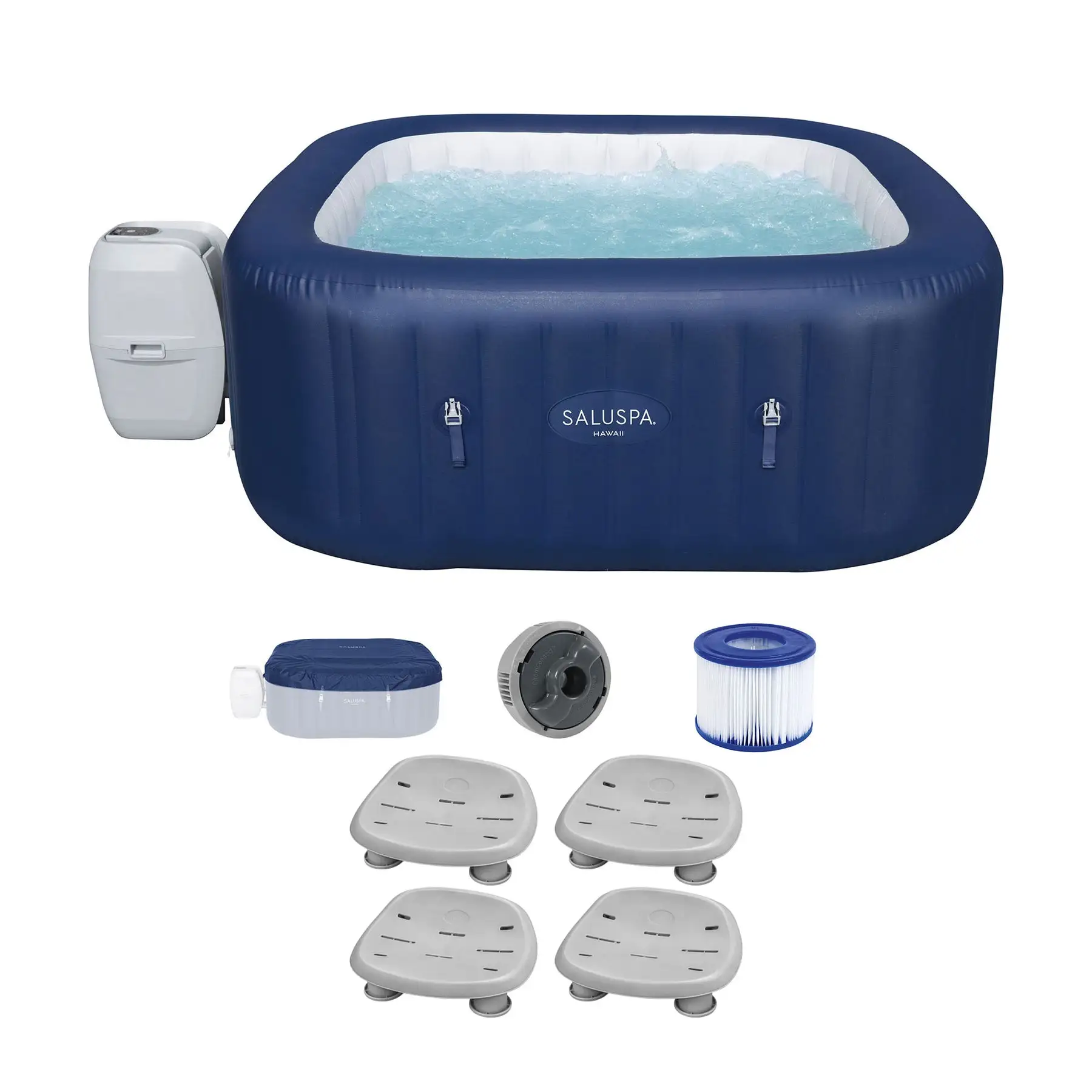 Bestway SaluSpa Hawaii AirJet Inflatable Hot Tub w/Pool and Spa Seat (4 Pack)