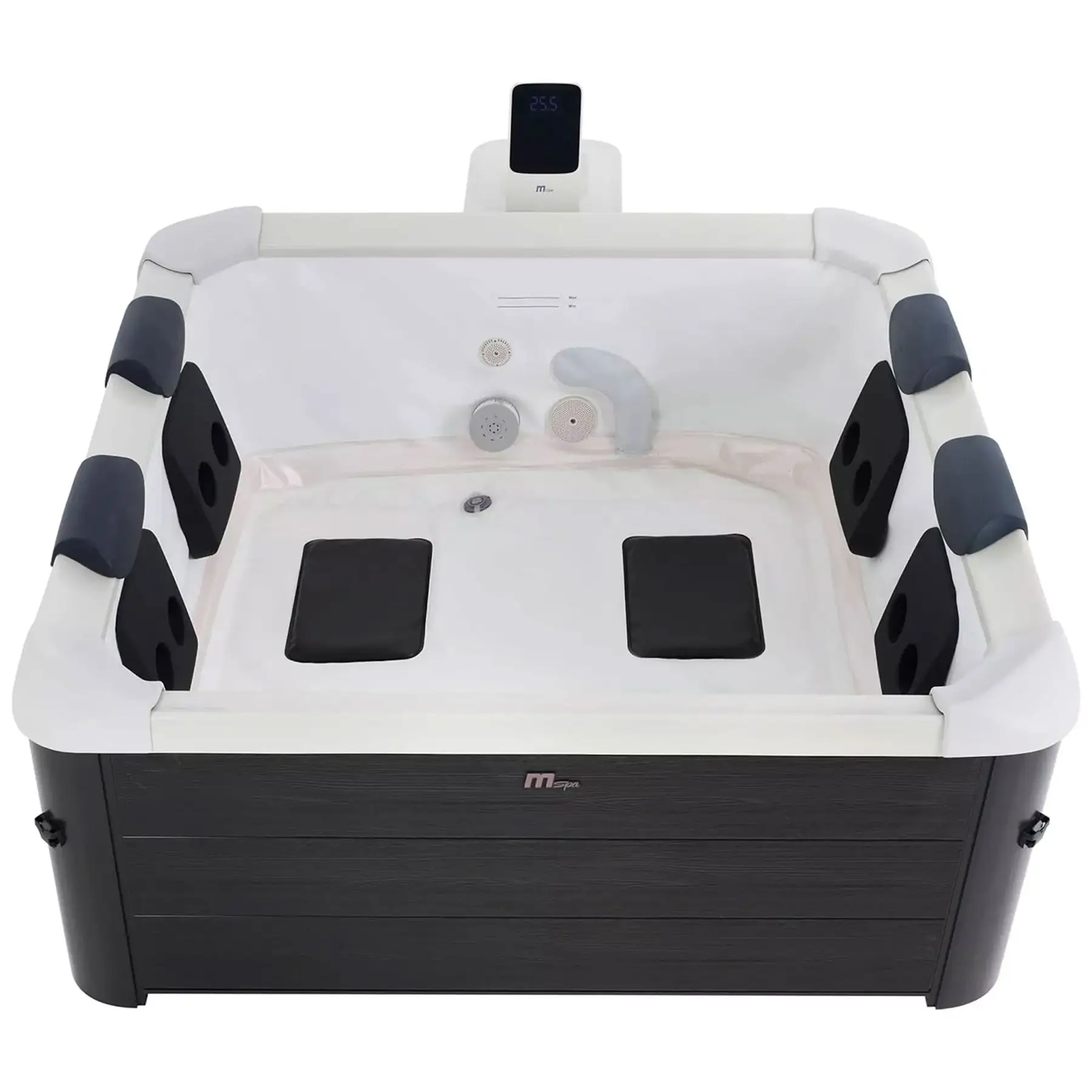 MSpa Oslo 6 Person Squared Hot Tub with Hydro Massage Jets Plus and LED Strip