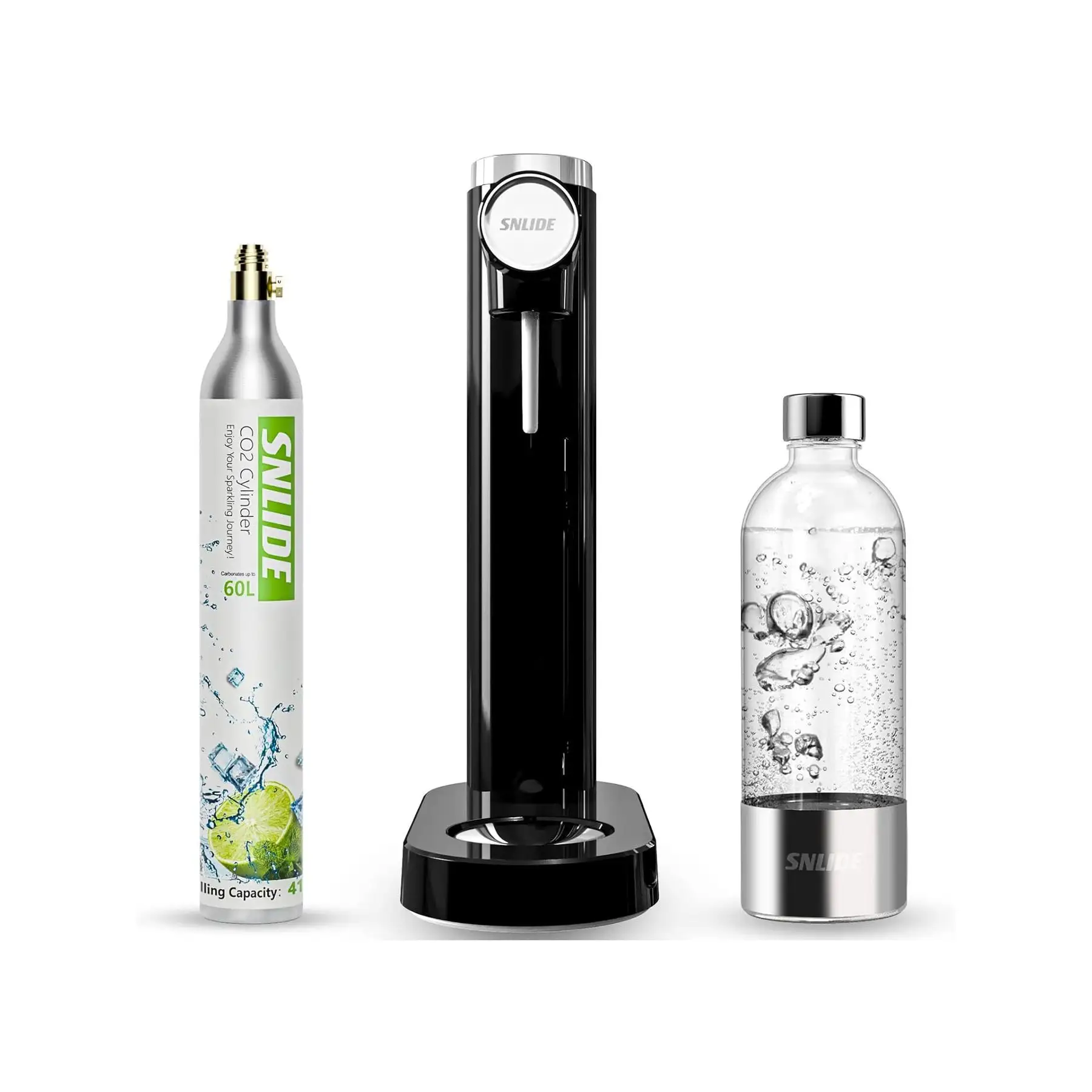 SNLIDE Soda Maker Soda Water Machine with 1,000ML Pet Bottle and DIY Stickers