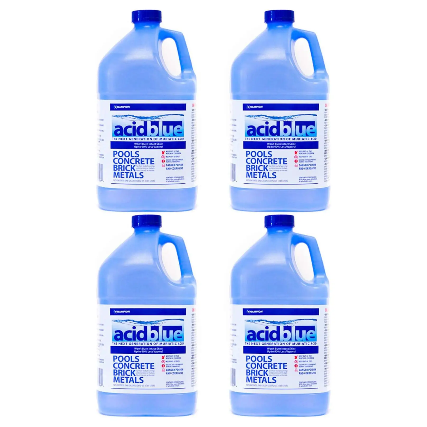 Champion Acid Blue Muriatic Acid for Removal of Stains on Driveways (4 Pack)