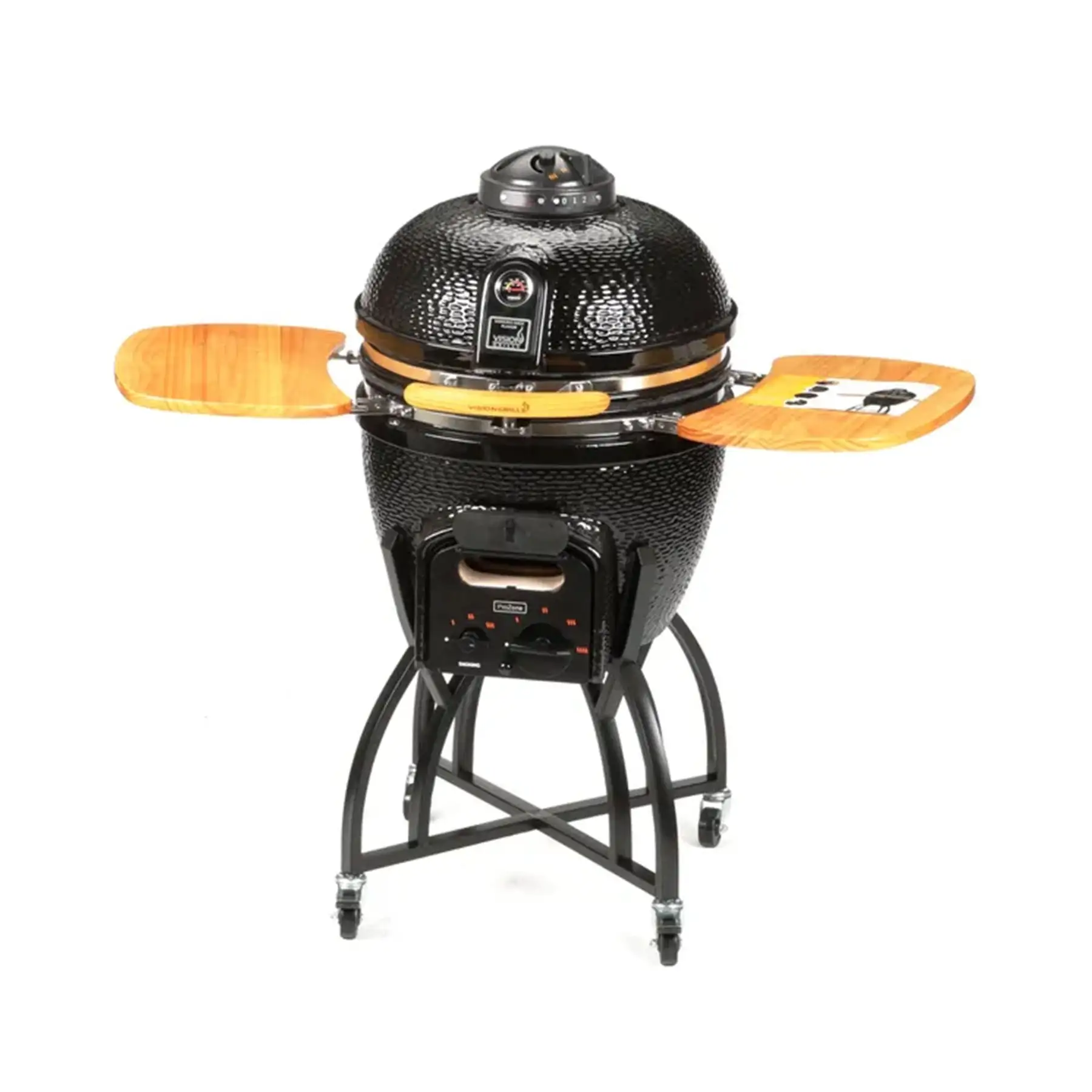 Vision Grills C Series Ceramic Kamado Charcoal Grill with Super Bundle, Black