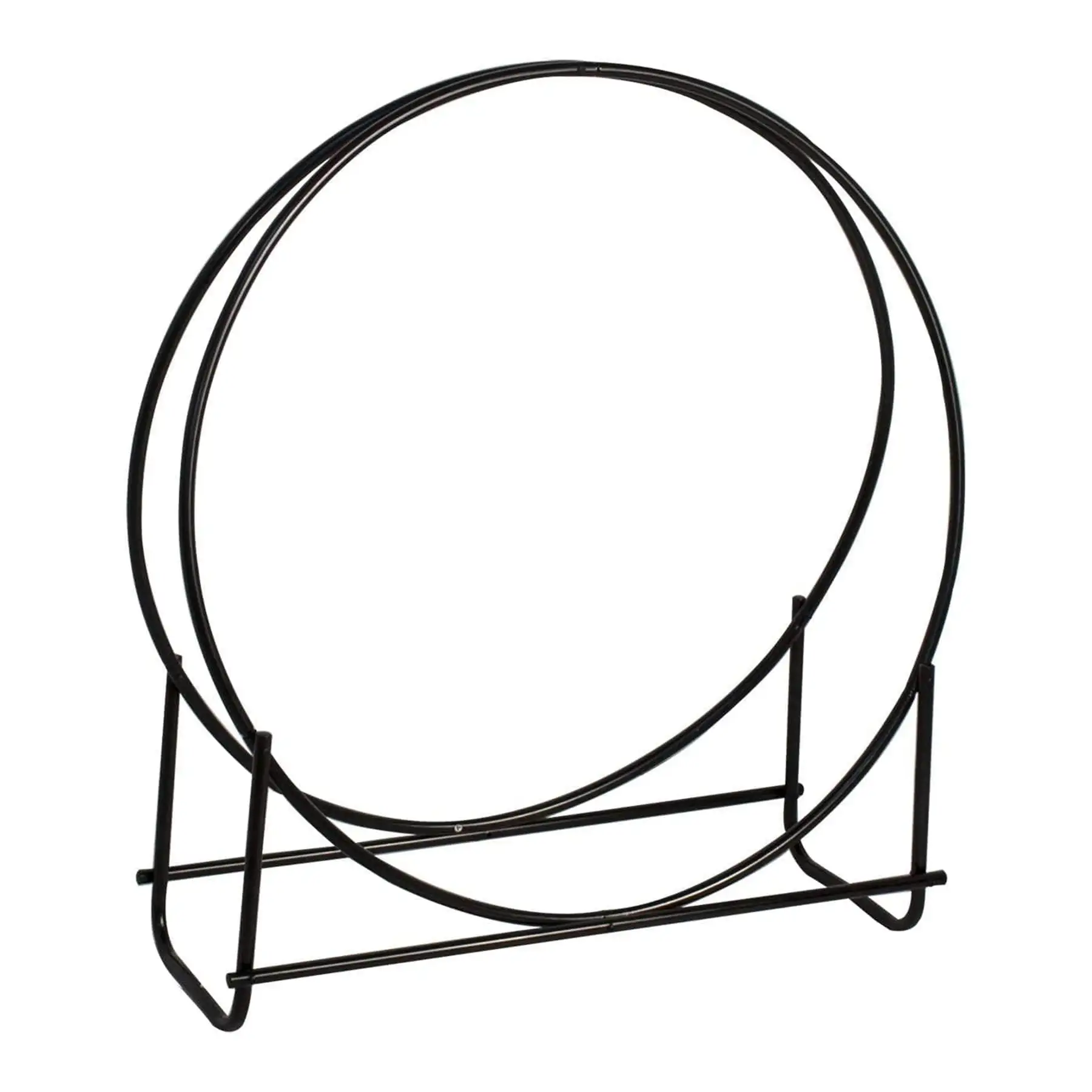 Panacea 40 Inch Thick Tubular Steel Hoop Style Log Rack for Wood Stacking, Black