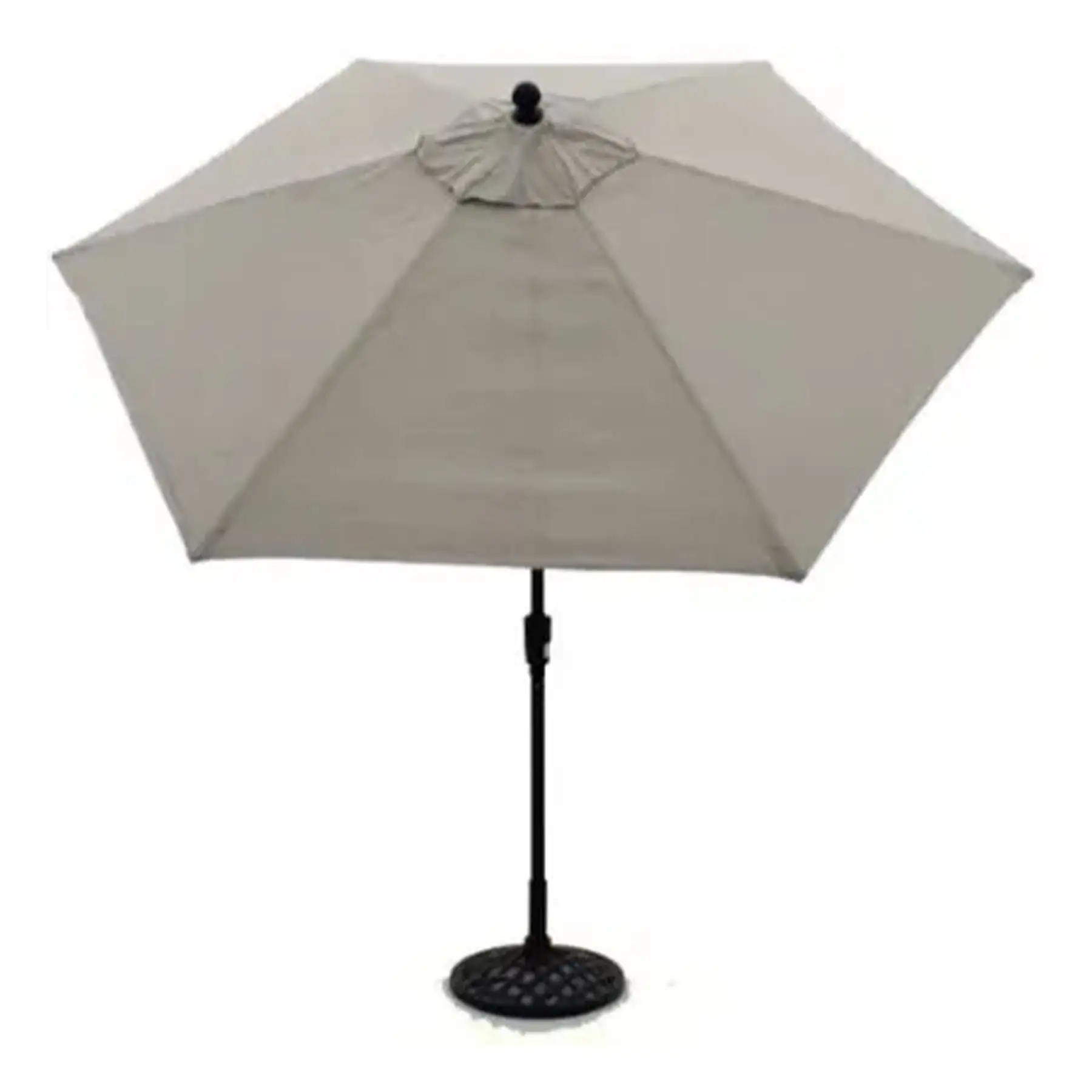 Four Seasons Courtyard 9' Round Sling Fabric Highland Market Umbrella, Gray