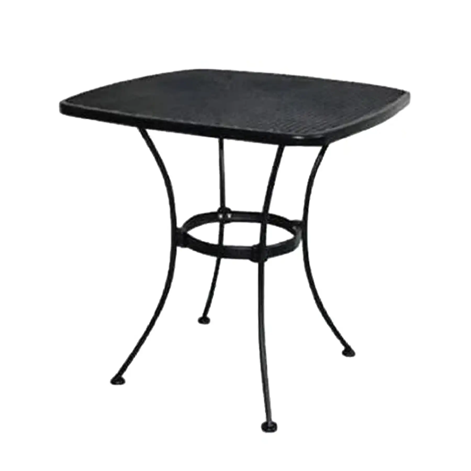 Woodard Uptown 28" Steel Mesh Square Bistro Style Patio Dining Table, Black