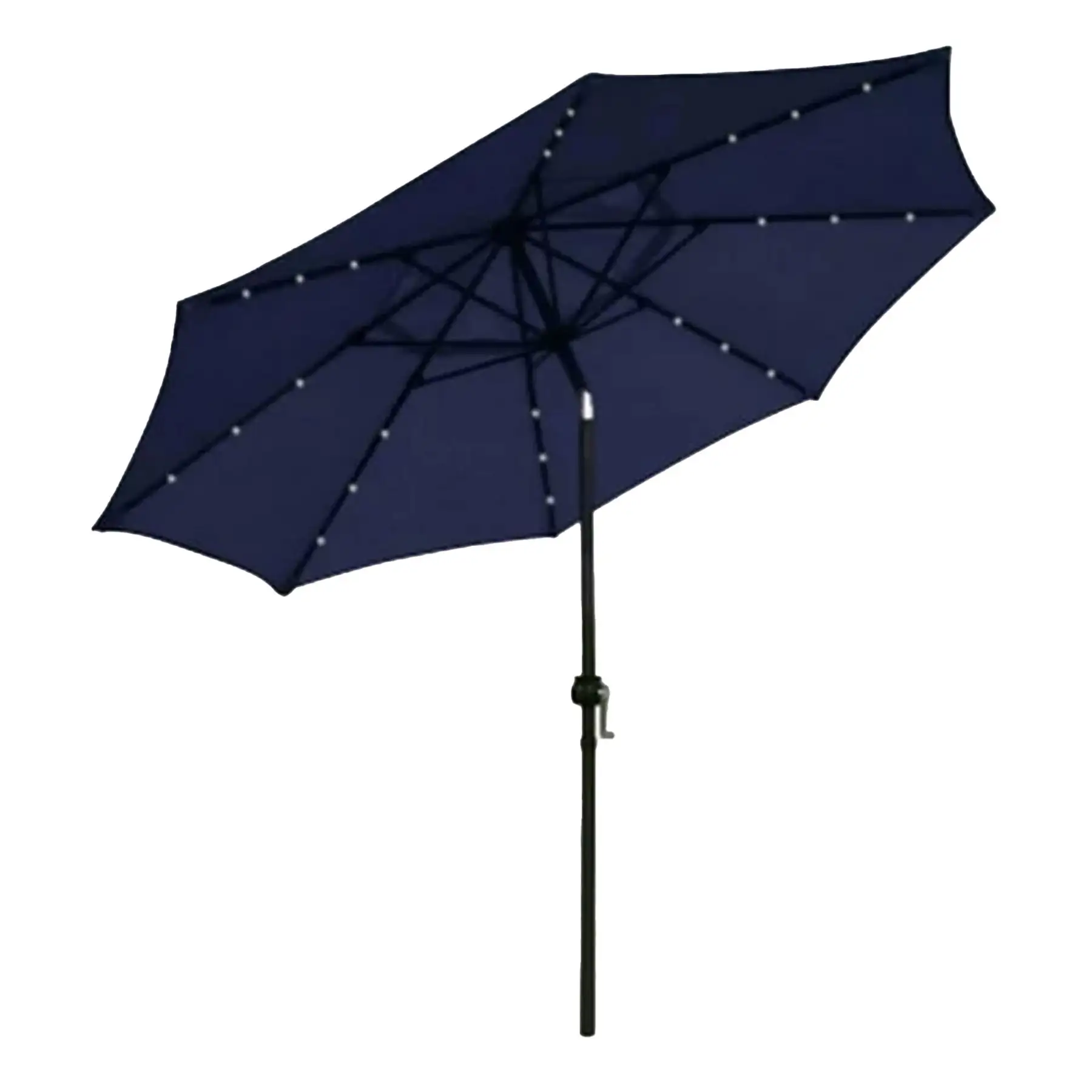 Four Seasons Courtyard 9?? Polyester Patio Market LED Umbrella w/Steel Pole, Navy