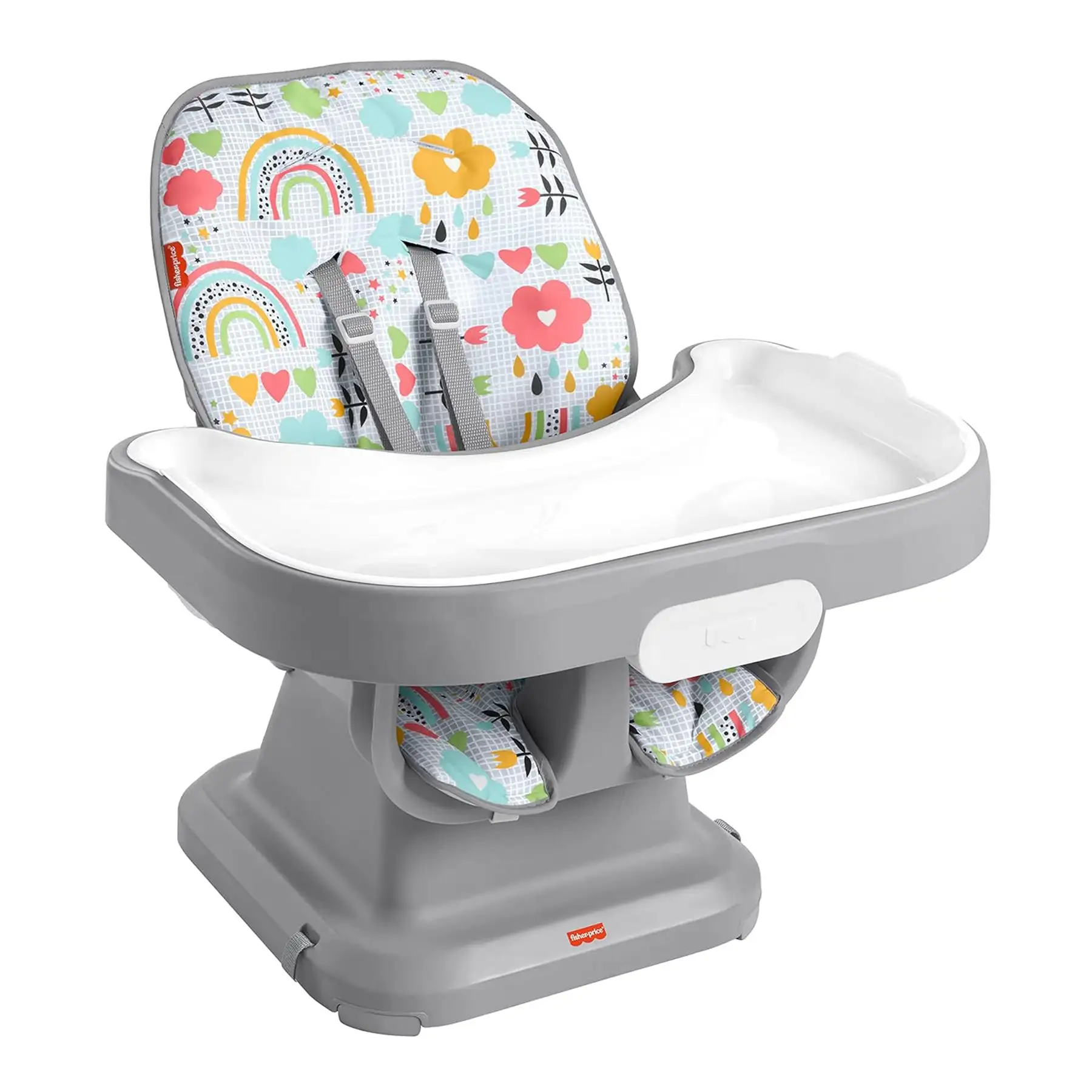 Fisher Price SpaceSaver Simple Clean High Chair with Removable Tray Liner, Gray