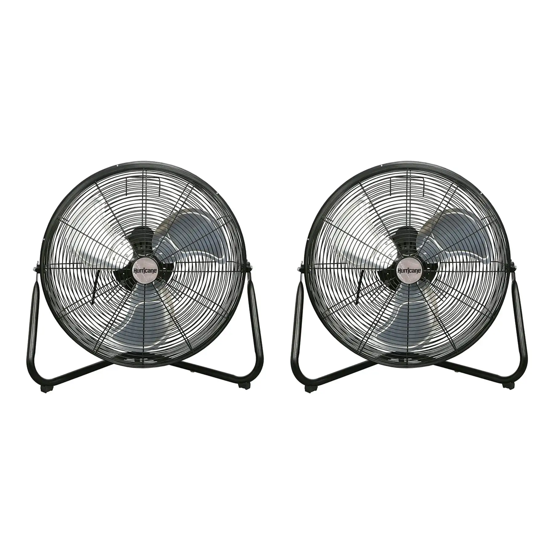 Hurricane Pro Series 20" High Velocity Metal Orbital Floor Fan, Black (2 Pack)