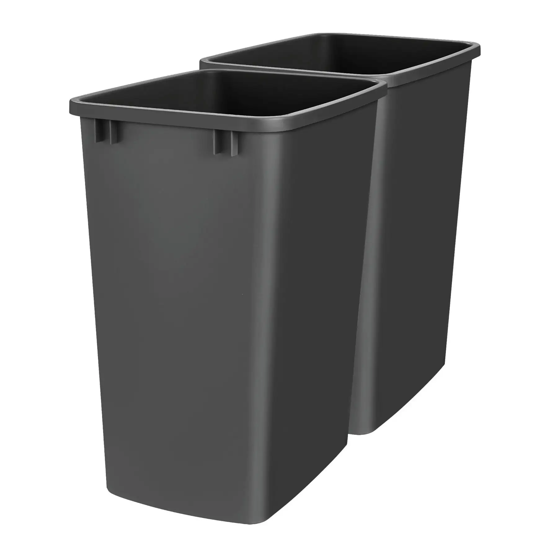 Rev-A-Shelf Polymer Replacement 35 qt. Trash Bin, Black, 2 Pack, RV-35-18-2