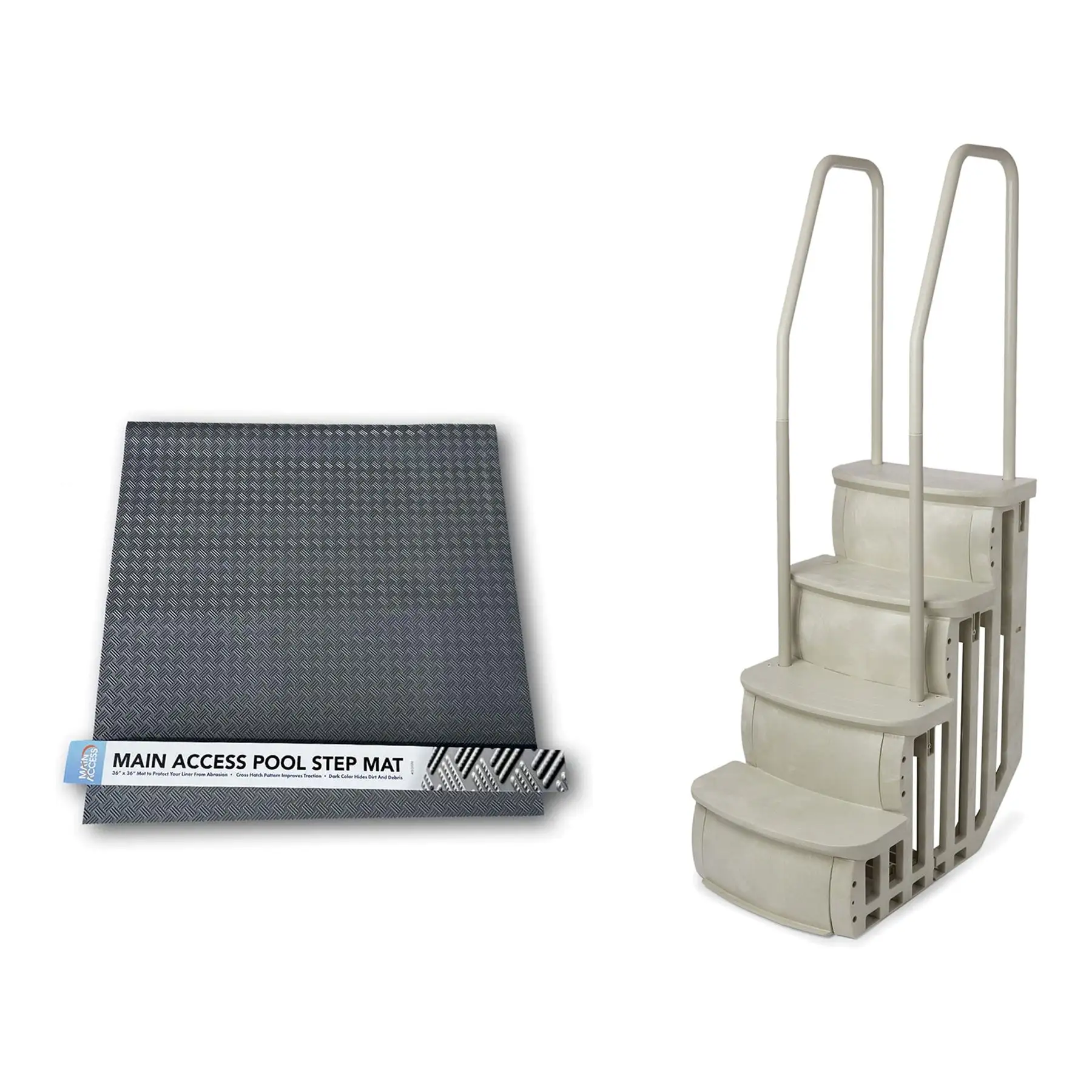 Main Access Large Step Ladder Guard Mat with iStep Pool Ladder Entry System