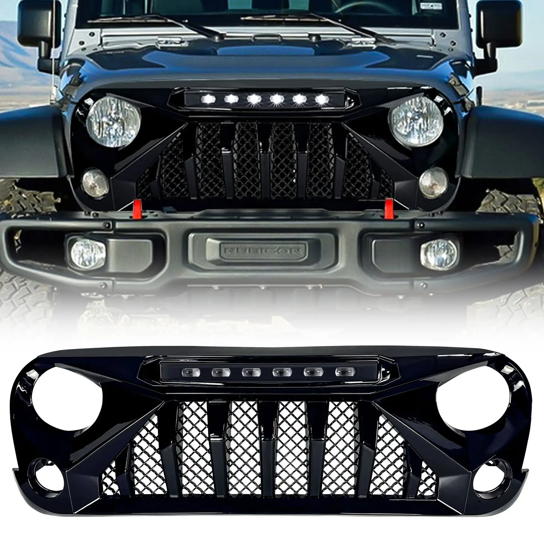 American Modified Gladiator Grille Compatible with 2007 to 2018 Jeep Wrangler JK