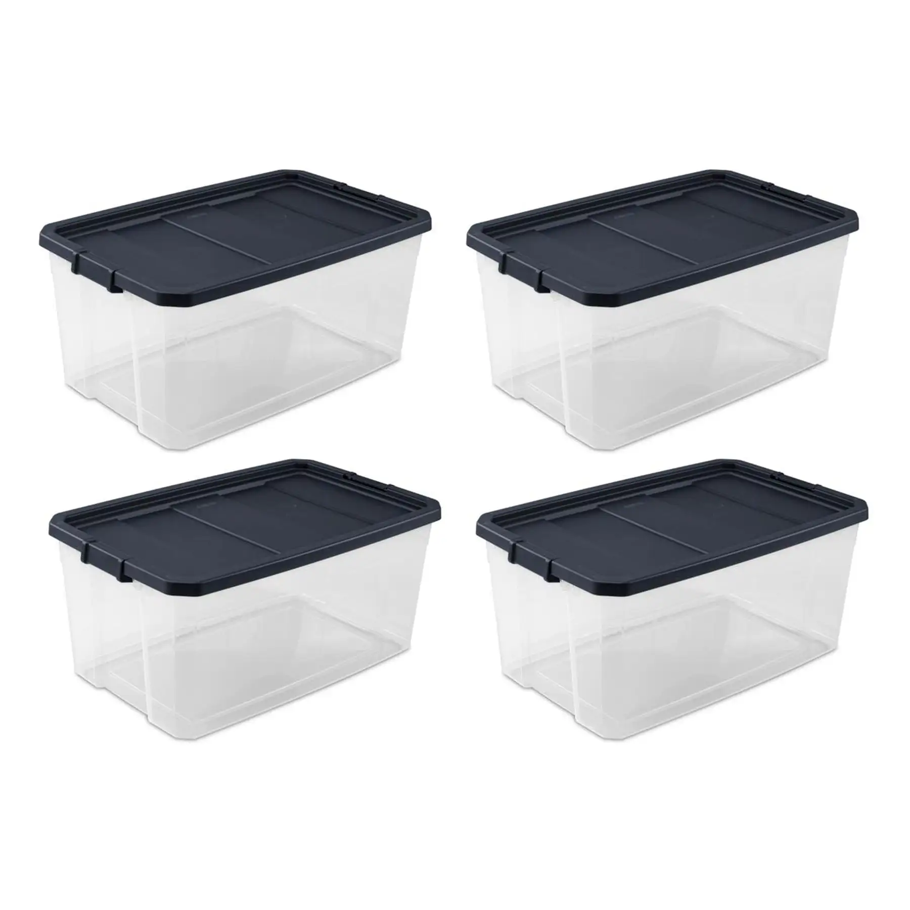 Sterilite 116 Qt Heavy Duty Box Stackable Storage Bin with Latching Lid (4 Pack)