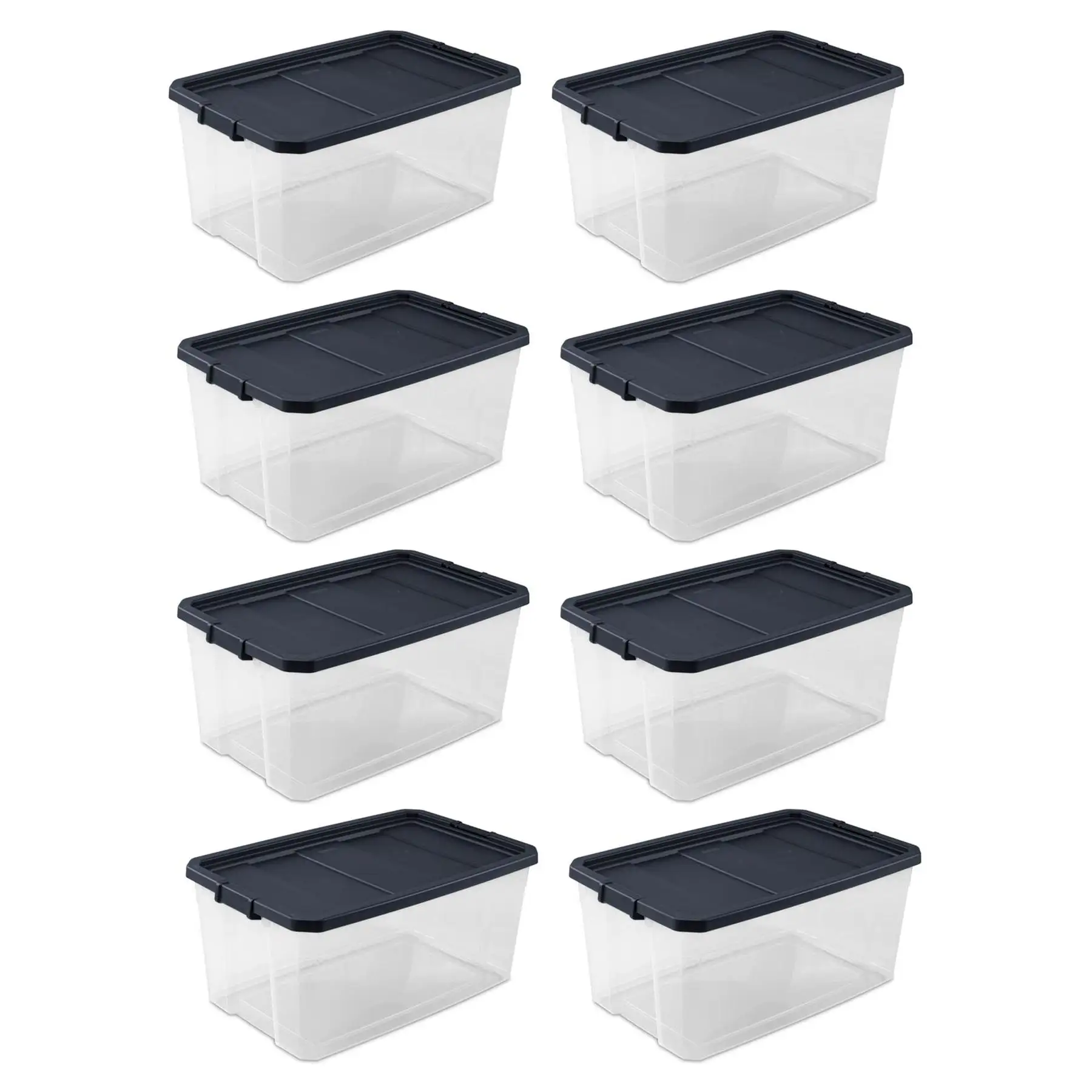 Sterilite 116 Qt Heavy Duty Box Stackable Storage Bin with Latching Lid (8 Pack)