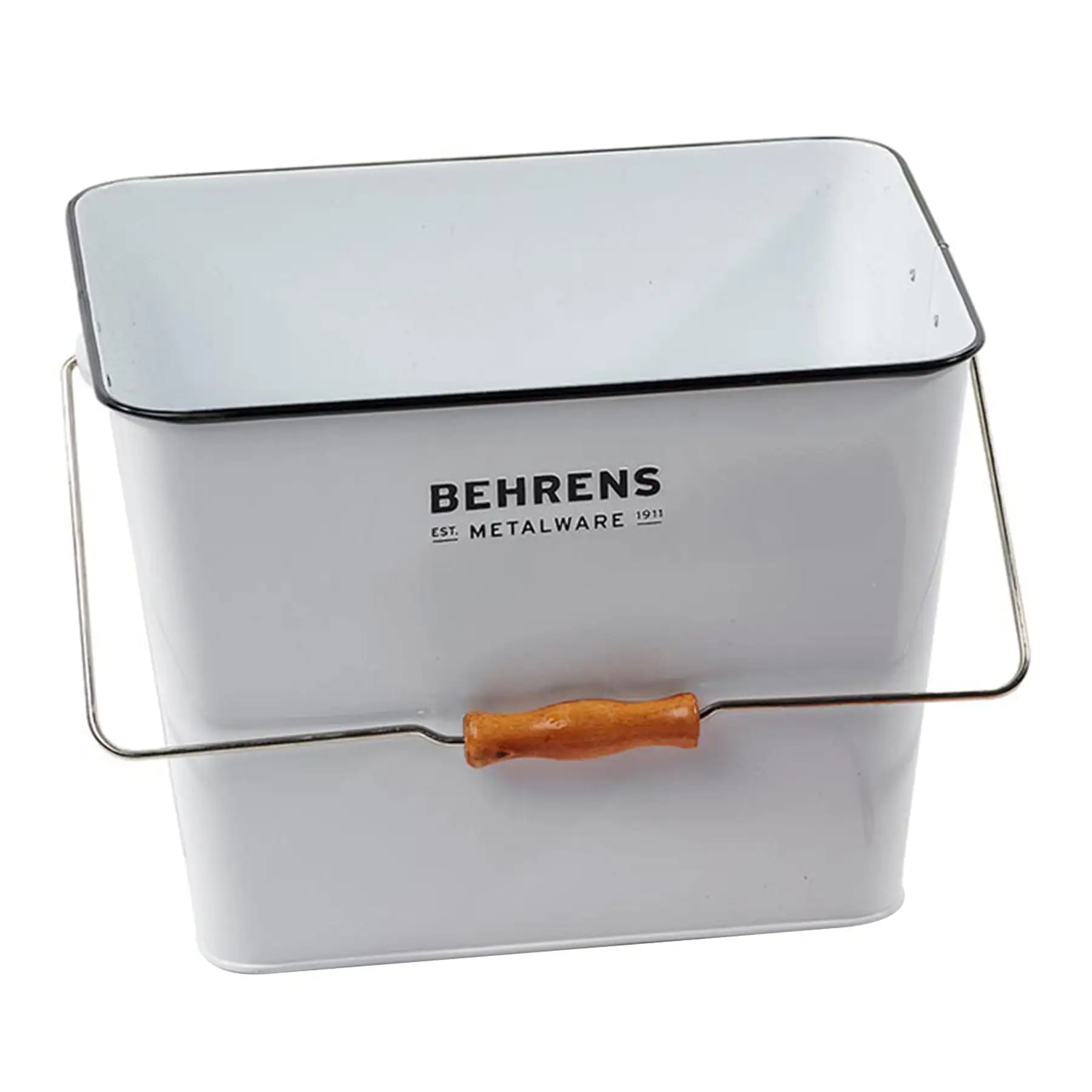 Behrens 3.25 Gal Rectangular Galvanized Steel Cleaning Pail with Handle, White