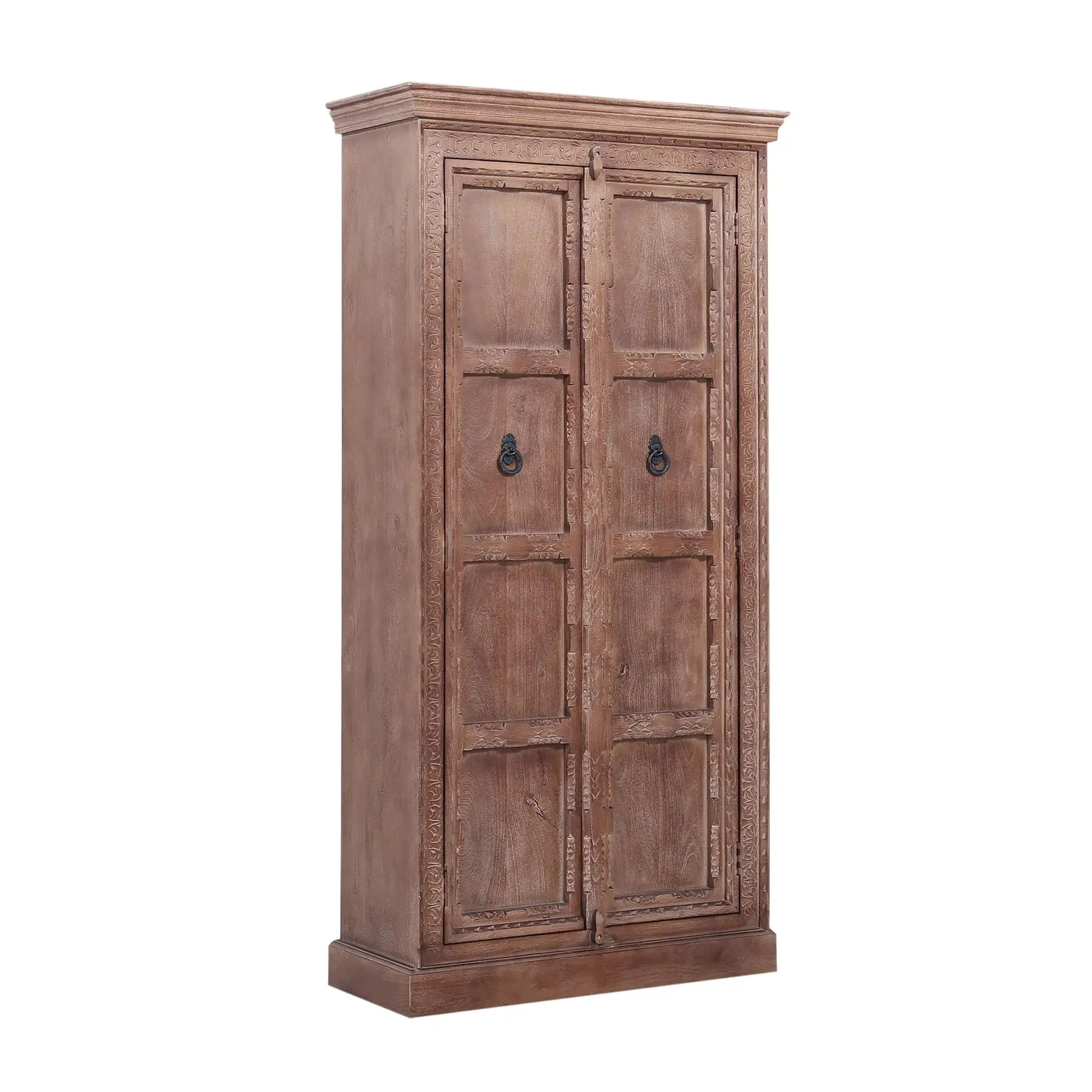 Mahala Nomad Wooden Cabinet in Brown Distressed Finish