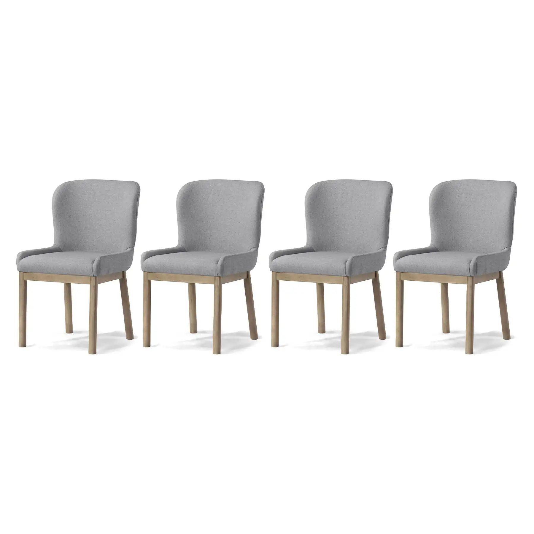 Maven Lane Gia Contemporary Dining Chair, Refined Grey, Taupe Fabric, Set of 4