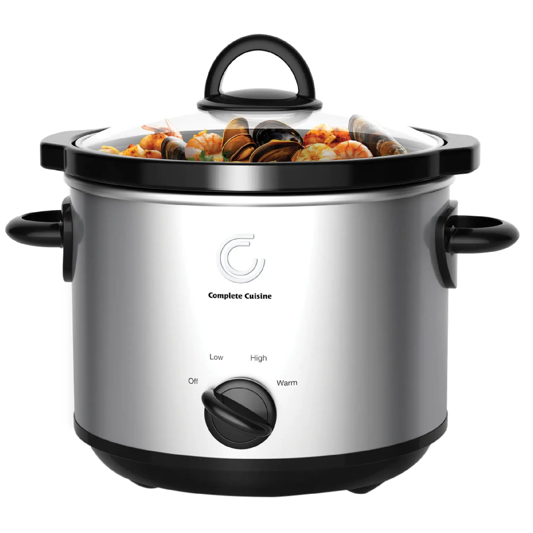 Complete Cuisine CC-3000-SL 3-Quart Round Stainless-Steel Slow Cooker