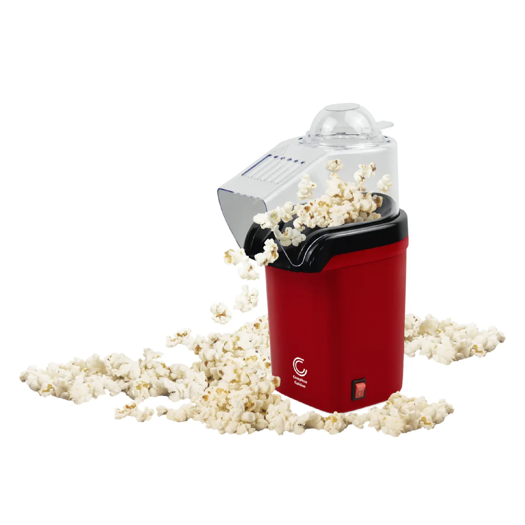 Complete Cuisine CC-PM1100 Hot-Air Countertop Popcorn Maker, Red