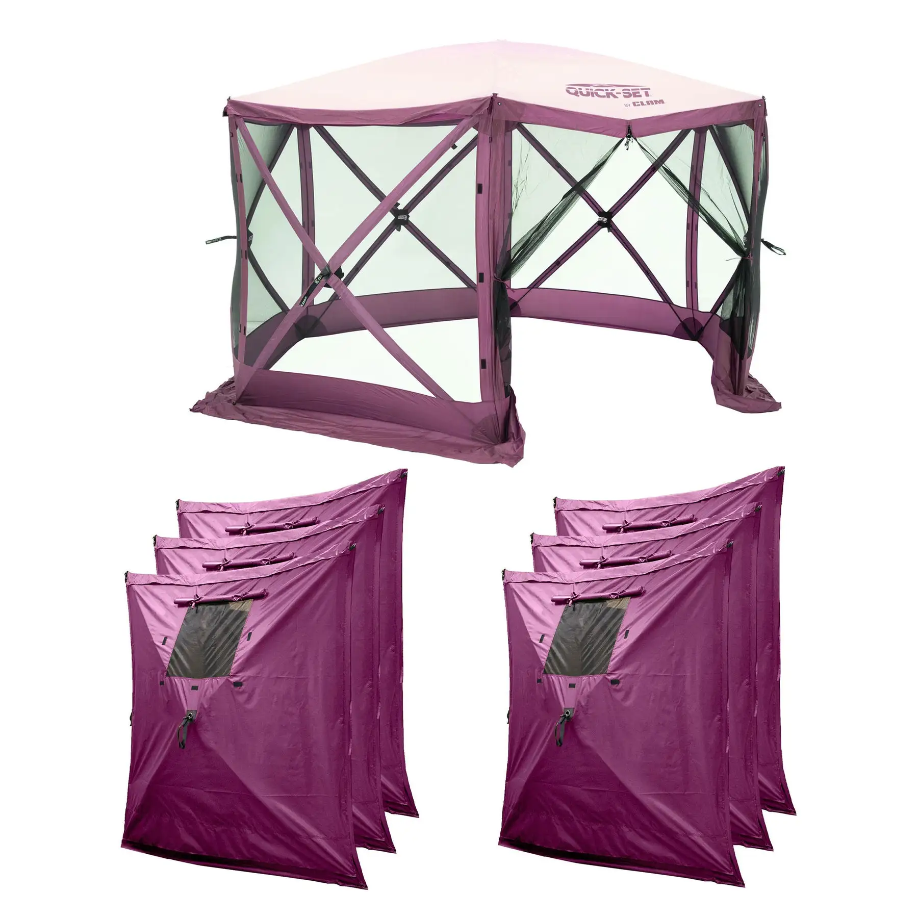 CLAM Quick Set Escape 11.5 x 11.5 Foot Canopy + CLAM Quick Set Screen (2 Pack)