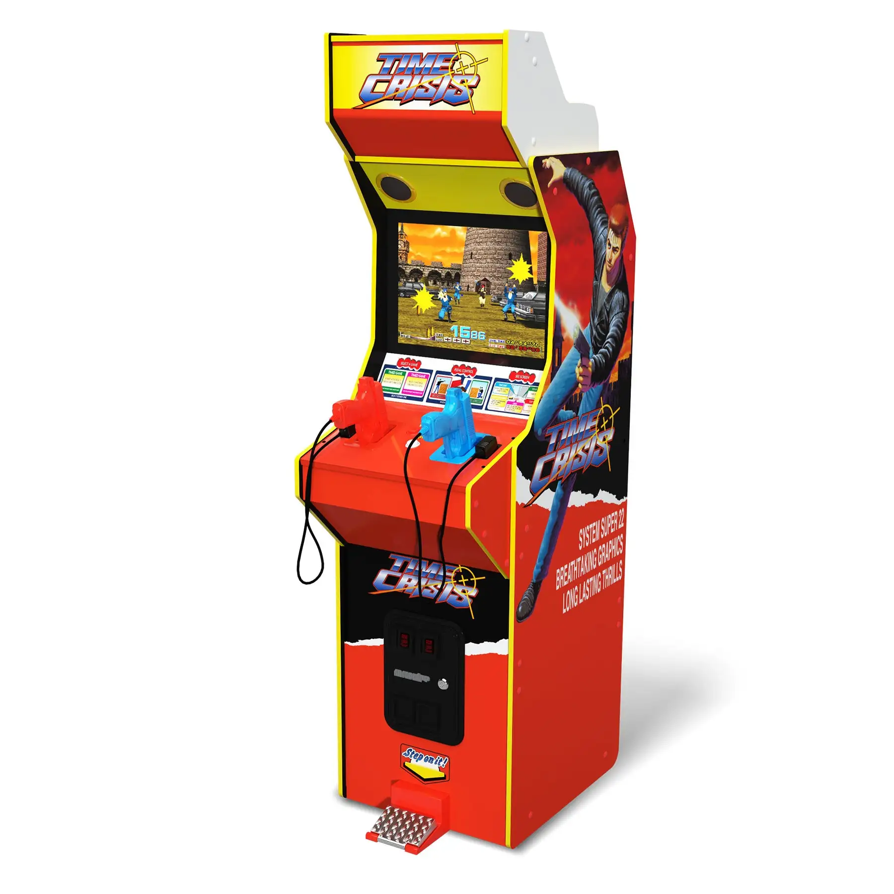 17" Screen Multiplayer TIME Crisis Arcade Machine w/ Stand Up Cabinet