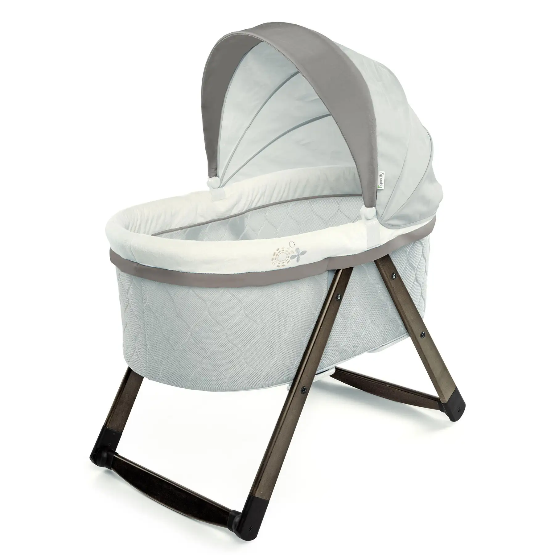 Ingenuity Portable Spacious Foldaway Rocking Wood Sleeping Bassinet, Carrington