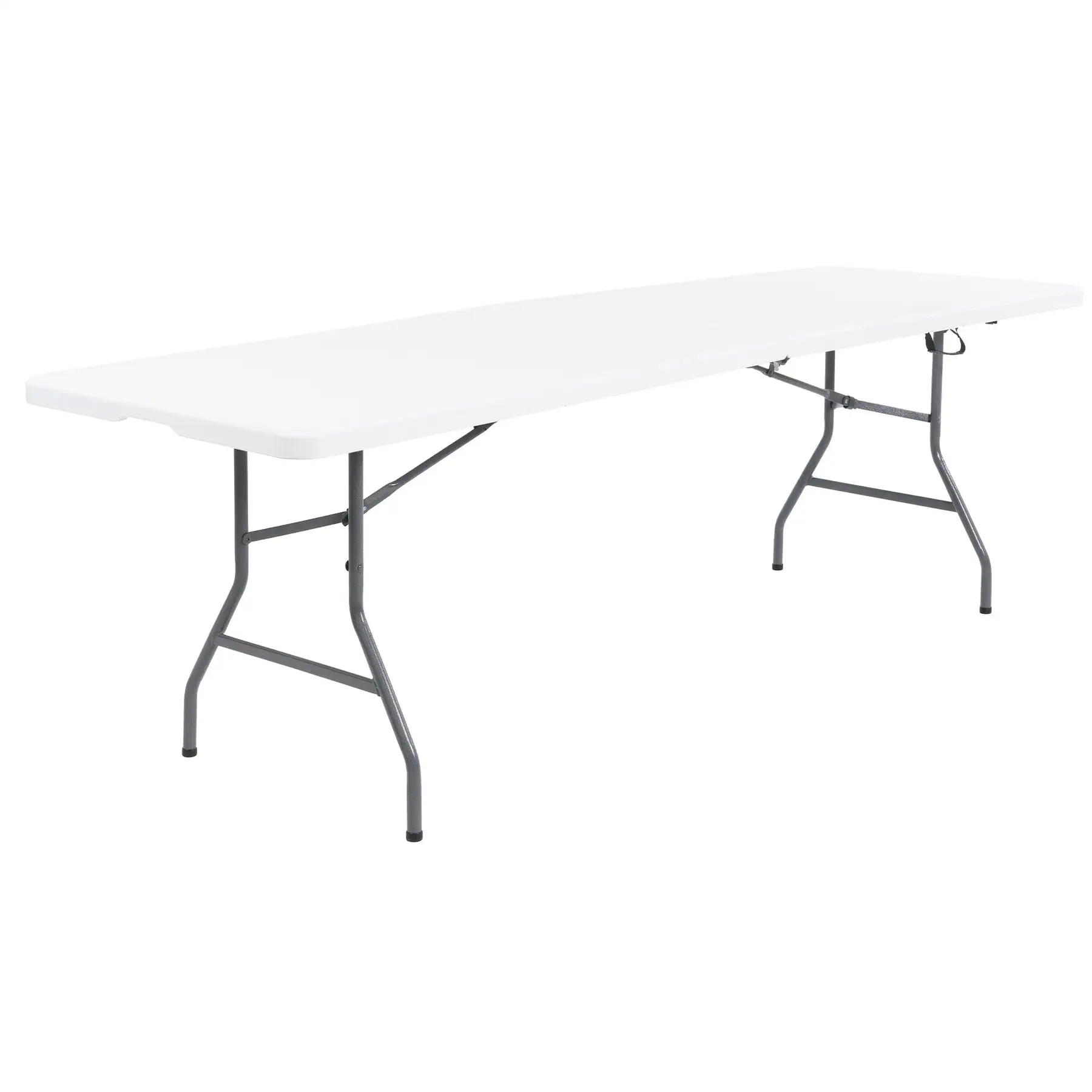 Peakform Compact Fold In Half Banquet Table for Indoor Outdoor Use, 8 Ft, White