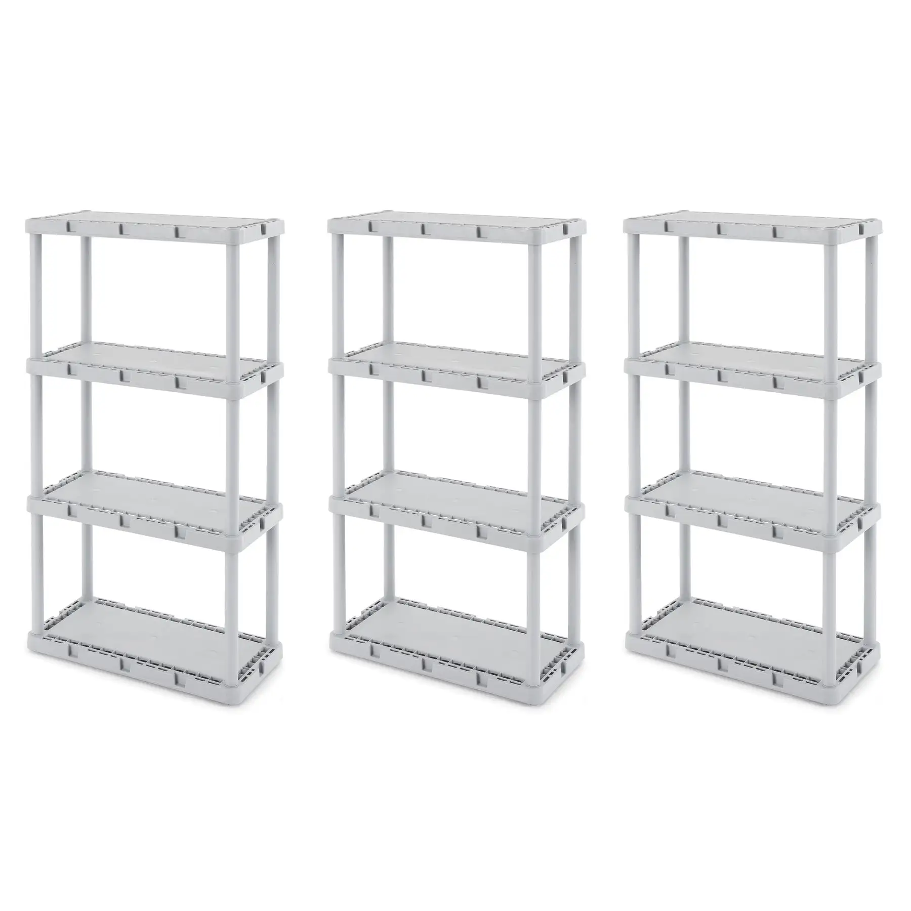 Gracious Living Knect-A-Shelf 4 Tier Light Duty Storage Shelving System (3 Pack)