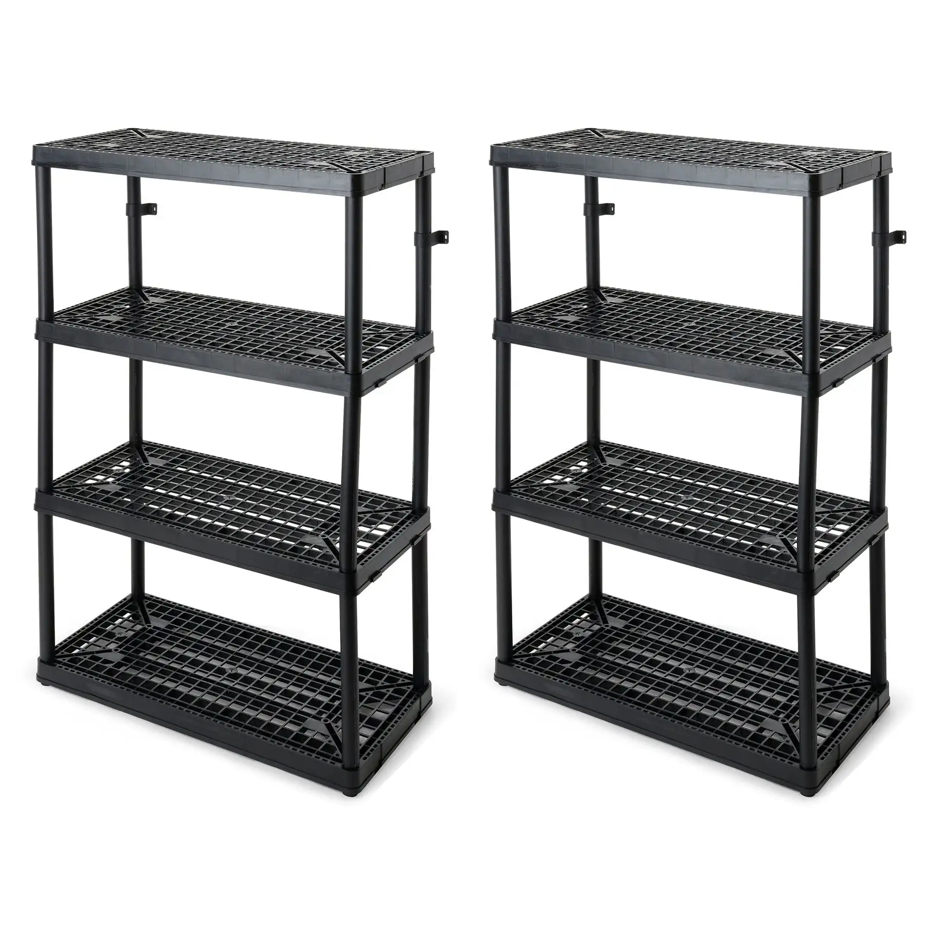 Gracious Living 4 Shelf Fixed Height Ventilated Heavy Duty Storage Unit (2 Pack)