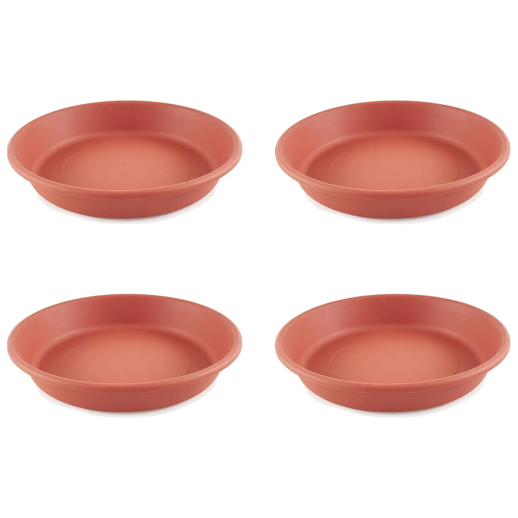 HC Companies Classic 17.63 Inch Tray Saucer for Planters, Terracotta (4 Pack)