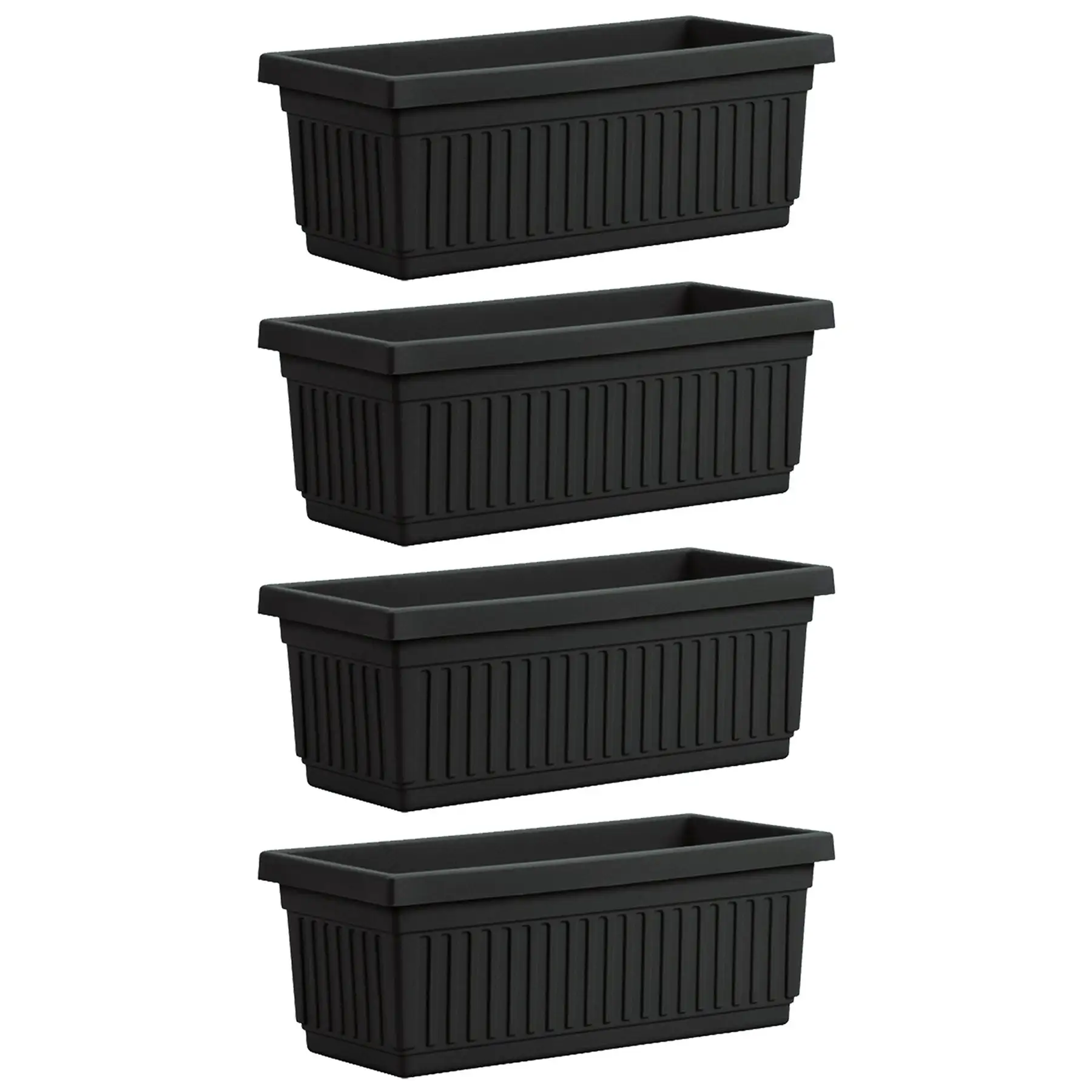 HC Companies 30 Inch Fluted Plastic Venetian Garden Flower Window Box (4 Pack)